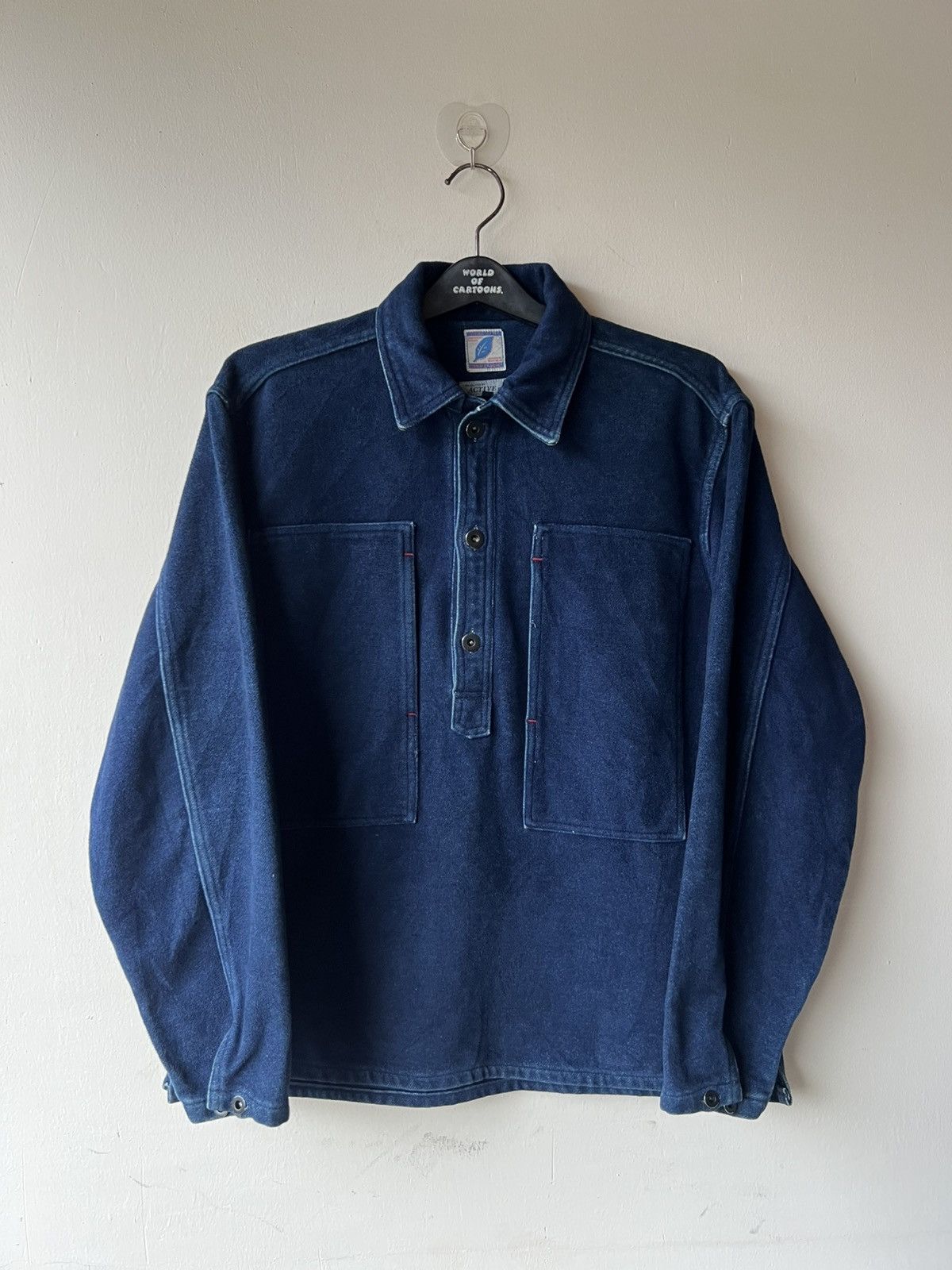 Pure Blue Japan Pure Blue Japan Suede Indigo Cotton PullOver Military Jacket Size US M / EU 48-50 / 2 - 1 Thumbnail