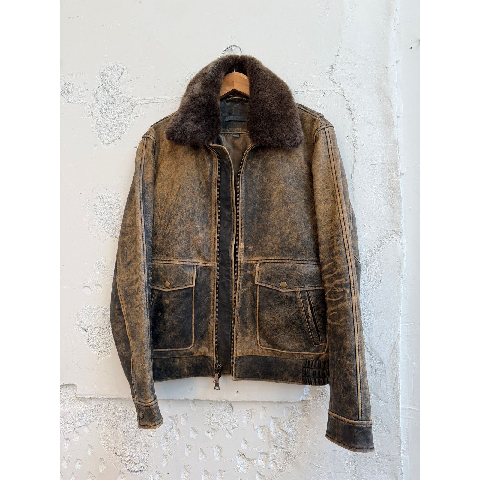 John Varvatos Sample Atlas Vintage Leather Jacket
