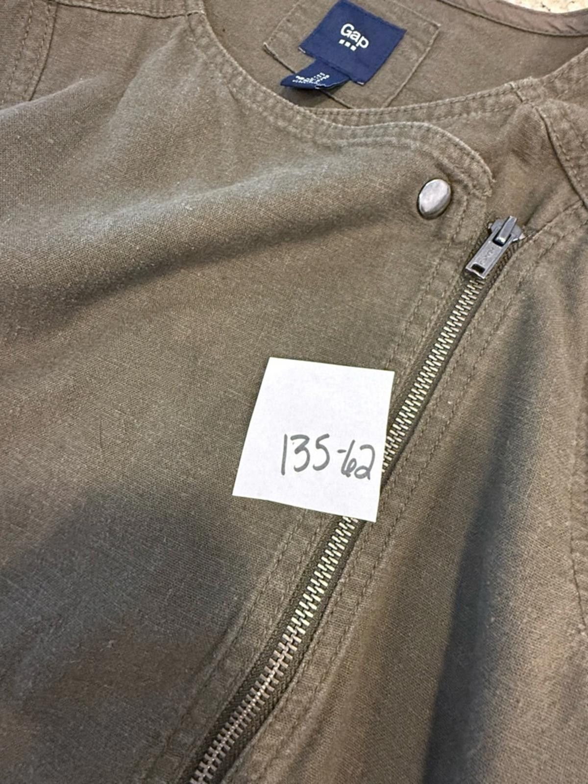 Gap Gap army green linen viscose lightweight moto jacket SZ SM Size S / US 4 / IT 40 - 10 Thumbnail