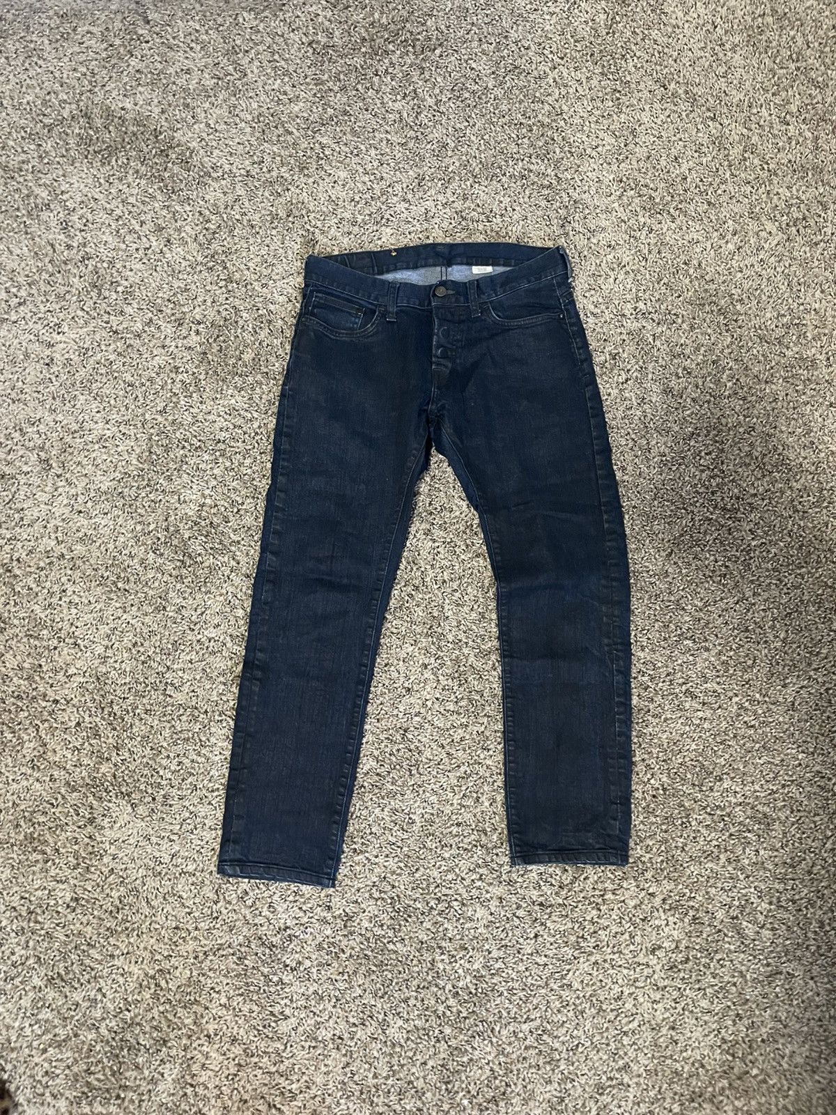 Vintage Vintage Blue Black Waxed Skinny Jeans Size US 30 / EU 46 - 1 Thumbnail