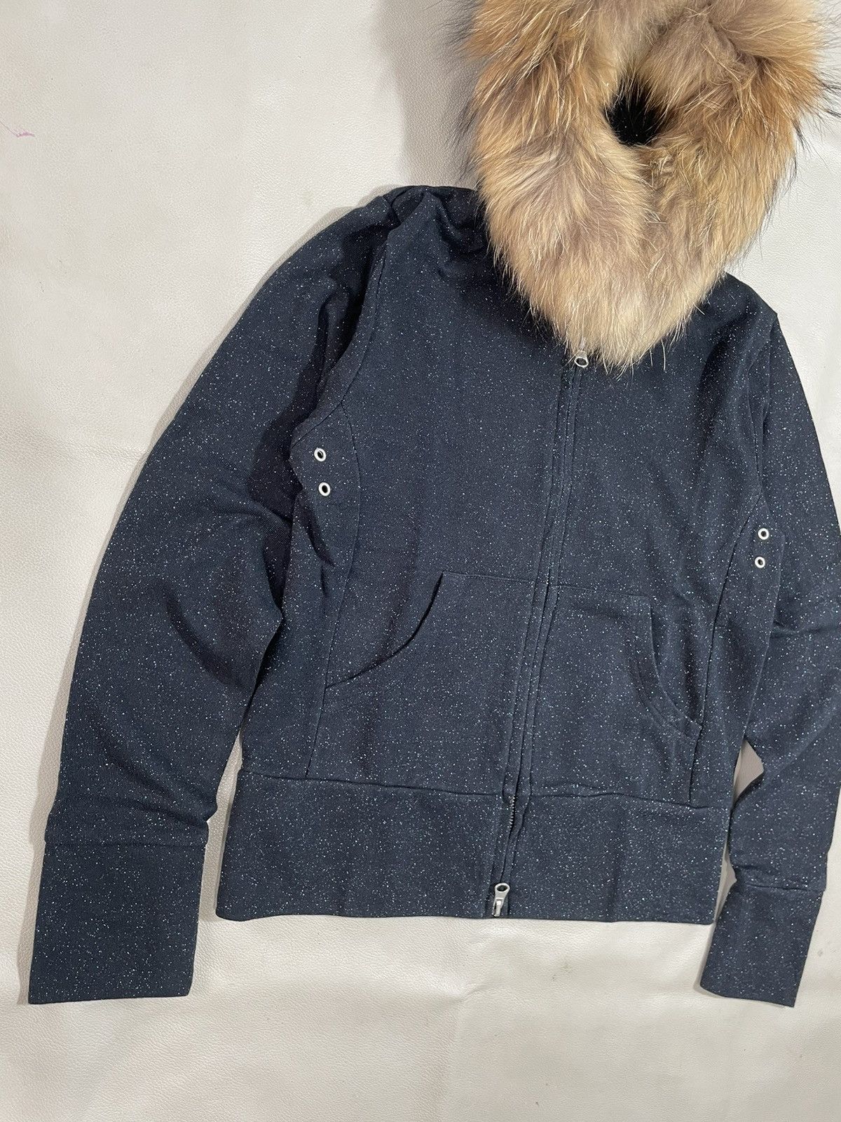 If Six Was Nine × Japanese Brand × Le Grande Bleu (L.G.B.) Studded Zip Up fur hoodie glitter black Size M / US 6-8 / IT 42-44 - 2 Thumbnail