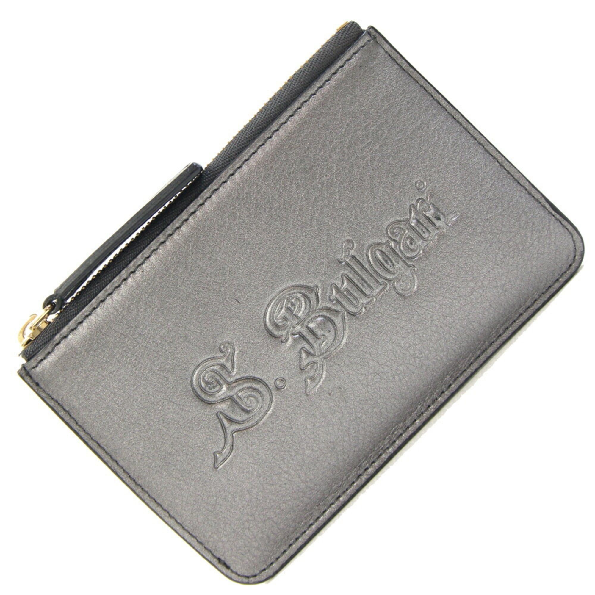 Bvlgari BVLGARI Sotirio coin case in silver-gray leather. Compact wallet with compartment for men and women. Size ONE SIZE - 1 Thumbnail