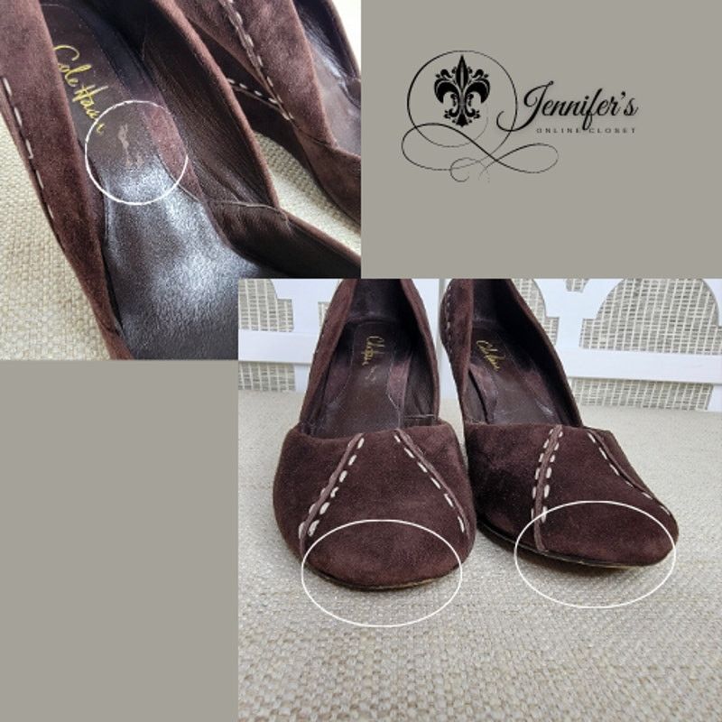 Cole Haan Cole Haan Women's Dark Brown Trina Suede Wedges Size US 6.5 / IT 36.5 - 10 Thumbnail