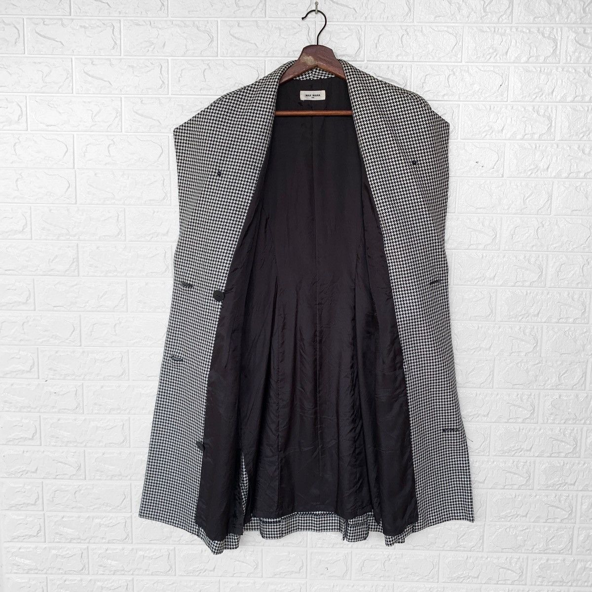 Max Mara Max Mara Checked Wool Long Coat Double Breasted Size S / US 4 / IT 40 - 6 Thumbnail