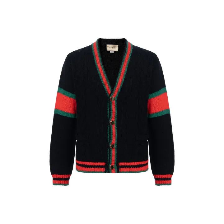Gucci Gucci Color-Blocked V-Neck Knit Sweater Size US L / EU 52-54 / 3 - 1 Thumbnail
