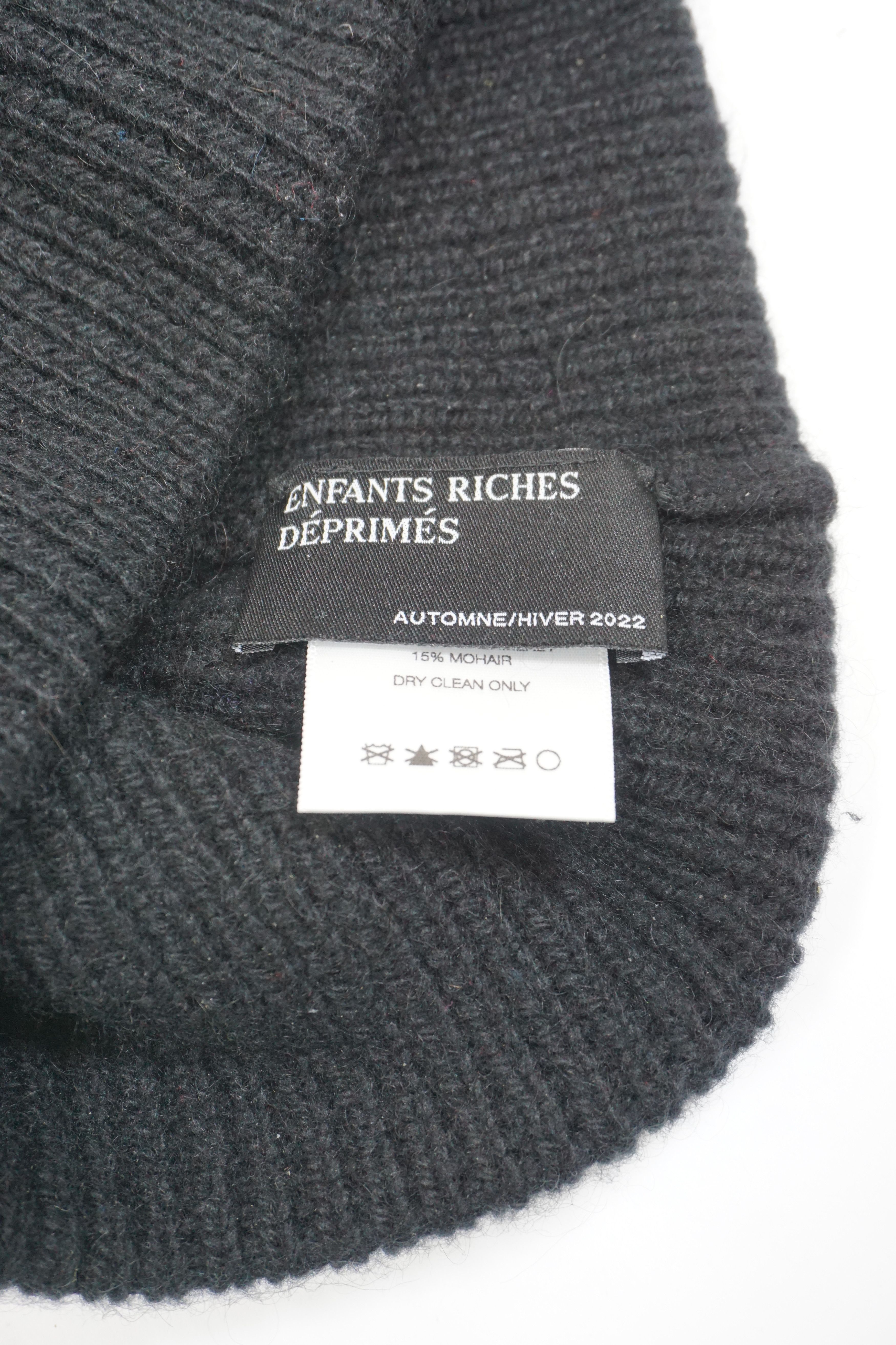 Enfants Riches Deprimes Enfants Riches Deprimes Black Beanie Size ONE SIZE - 3 Thumbnail