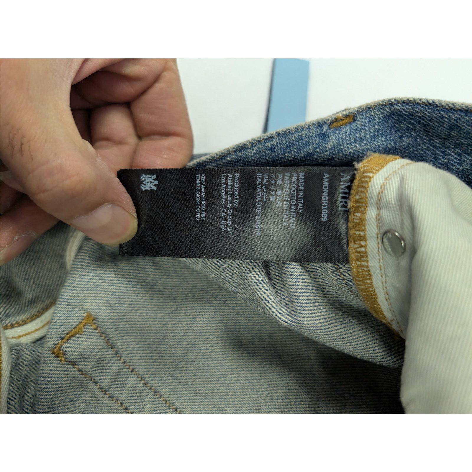 Amiri o1rshd1 Amiri Straight Leg Flare Jean Denim Antique Indigo Size US 32 / EU 48 - 18 Thumbnail