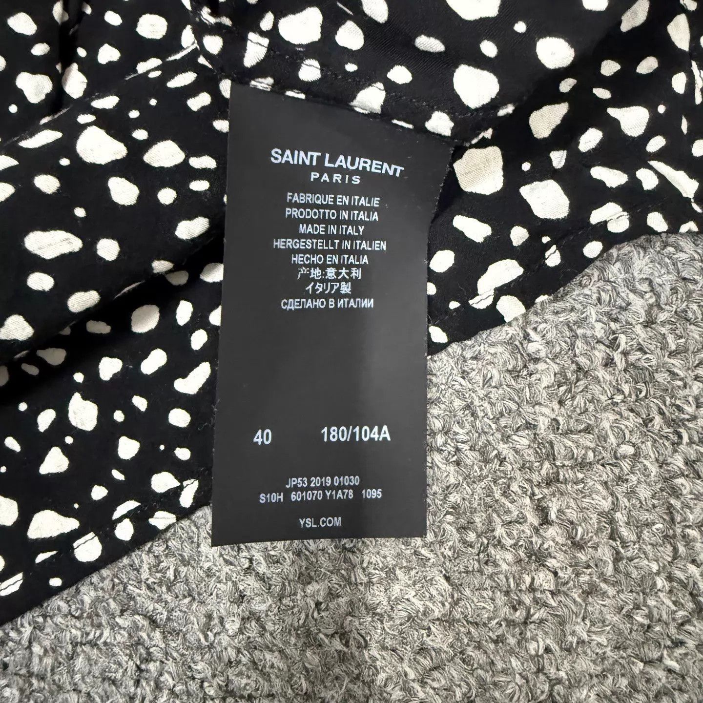 Saint Laurent Paris SLP B&W Polka Dot Leopard SS Shirt 40 99 New Size US M / EU 48-50 / 2 - 3 Thumbnail