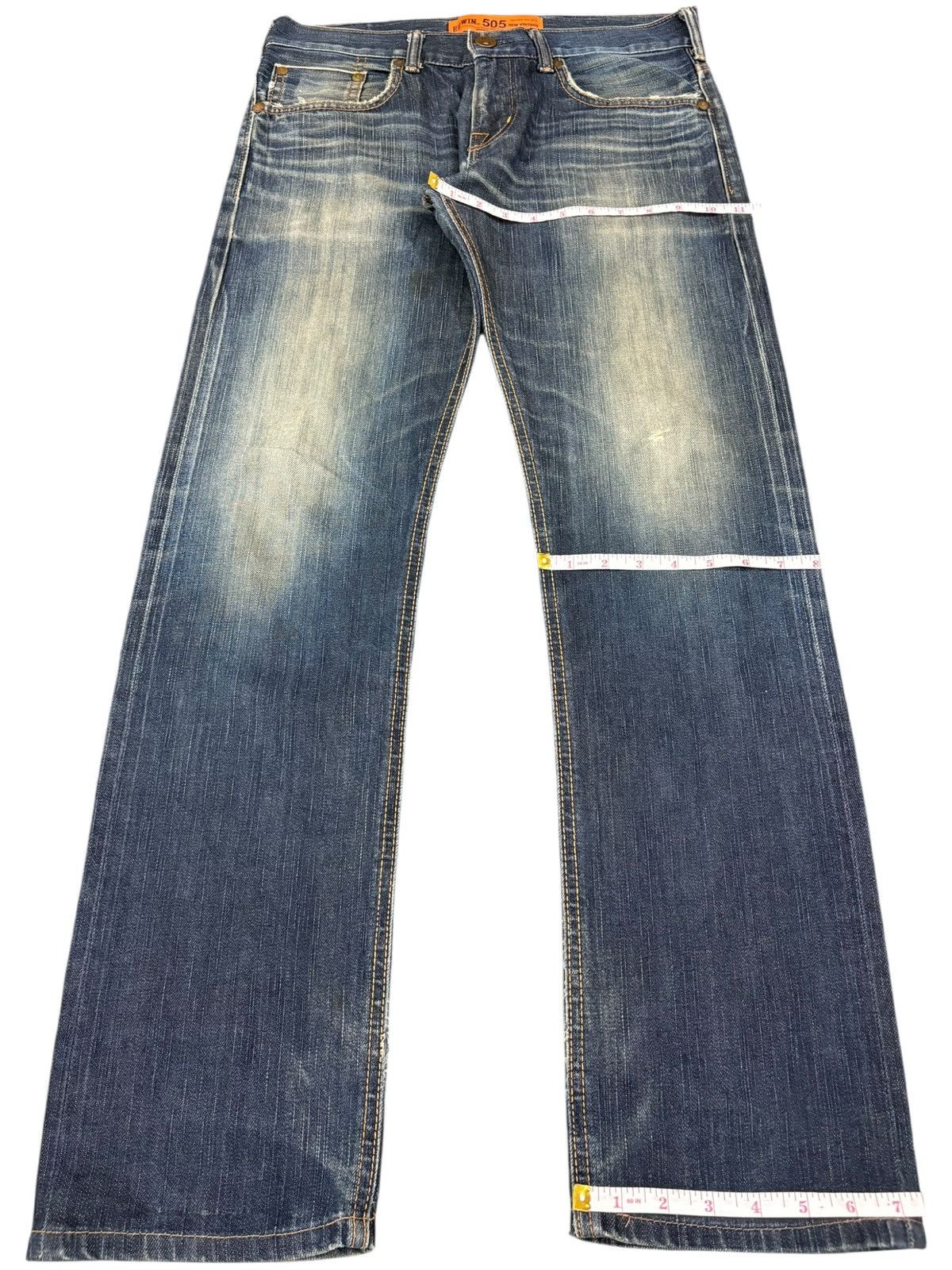 Edwin New Vintage Edwin 505 Selvedge Mud Wash Buckle Back Jeans Size US 30 / EU 46 - 15 Thumbnail