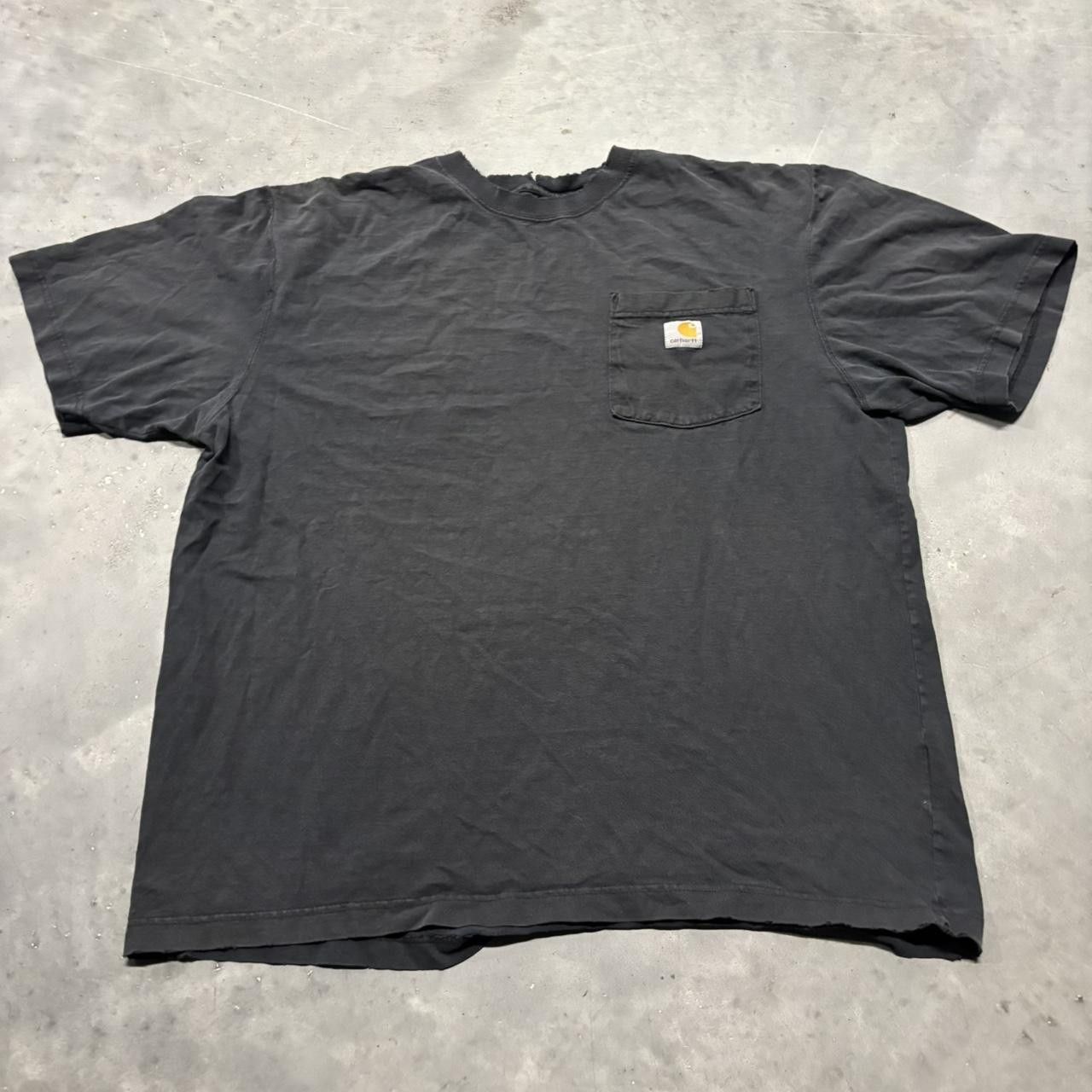 Carhartt × Vintage Crazy Vintage Y2K/2000s Faded Black Carhartt Essential Pocket Tee! Size US XL / EU 56 / 4 - 1 Thumbnail