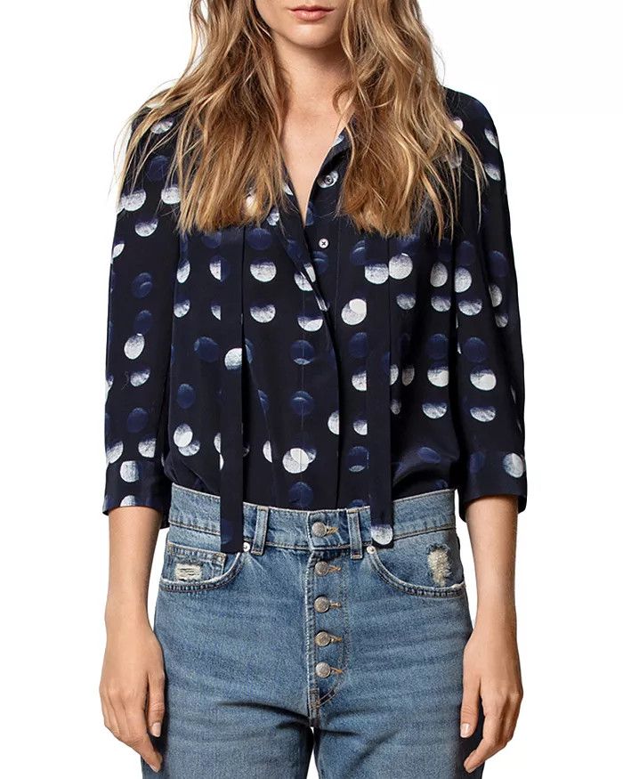 Zadig & Voltaire Zadig & Voltaire Touch Polka-Dot-Printed Silk Tunic L Size L / US 10 / IT 46 - 3 Thumbnail