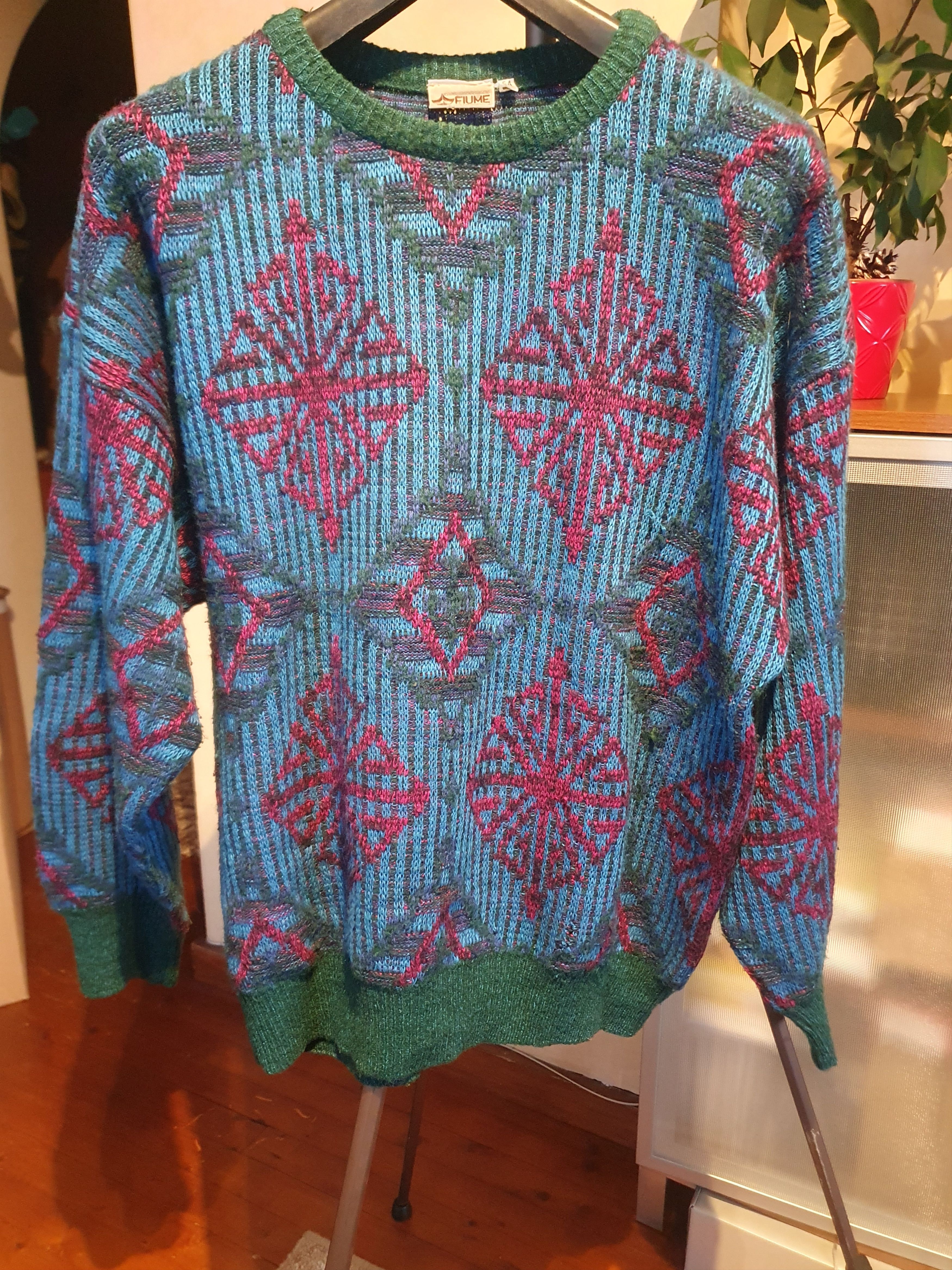Vintage Fiume Made in Italy Sweater Vintage Geometric Pattern sz L Size US L / EU 52-54 / 3 - 1 Thumbnail