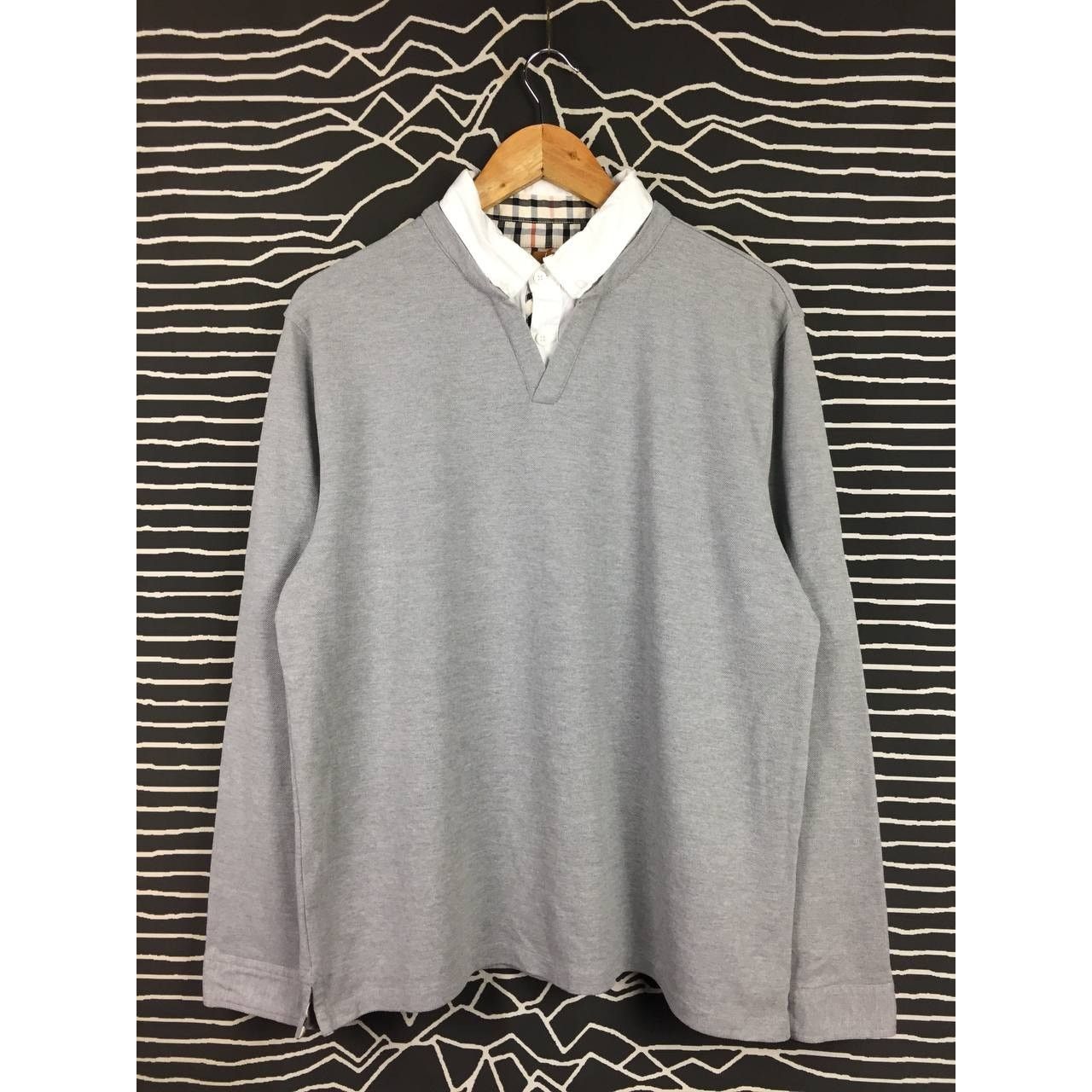 Merc × Vintage Merc London V-Neck Mock Collar Longsleeve Polo Tee Size US L / EU 52-54 / 3 - 1 Thumbnail