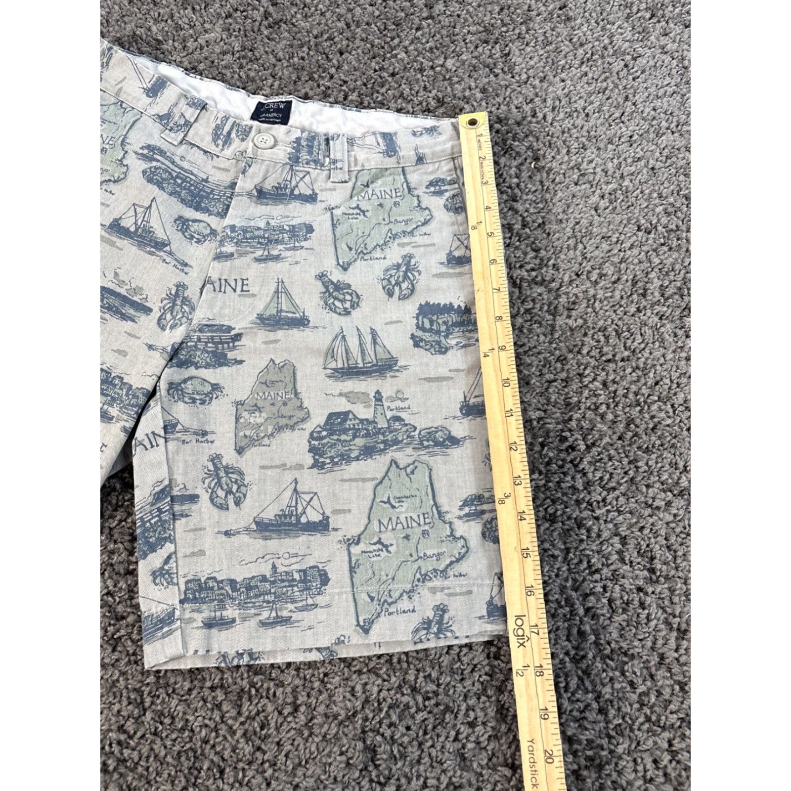 J.Crew J. Crew Gramercy Cotton Chino Shorts Men’s 31 Multicolor Beach American Preppy 9in Inseam Casual Travel Regular Button Front Pockets Size US 31 - 2 Thumbnail