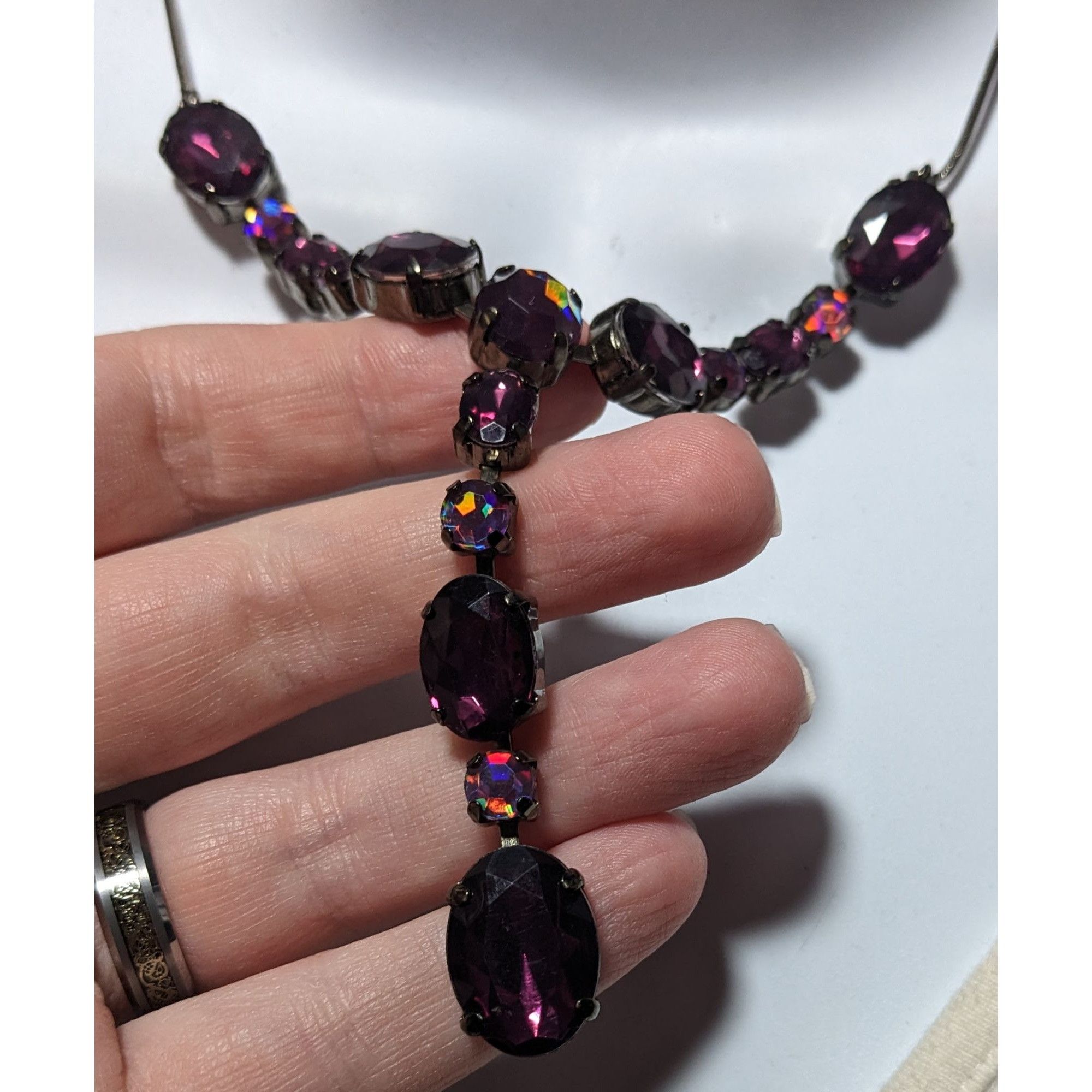 Other Vintage Y2K Prismatic Purple Wet Seal Y Necklace Size ONE SIZE - 8 Thumbnail