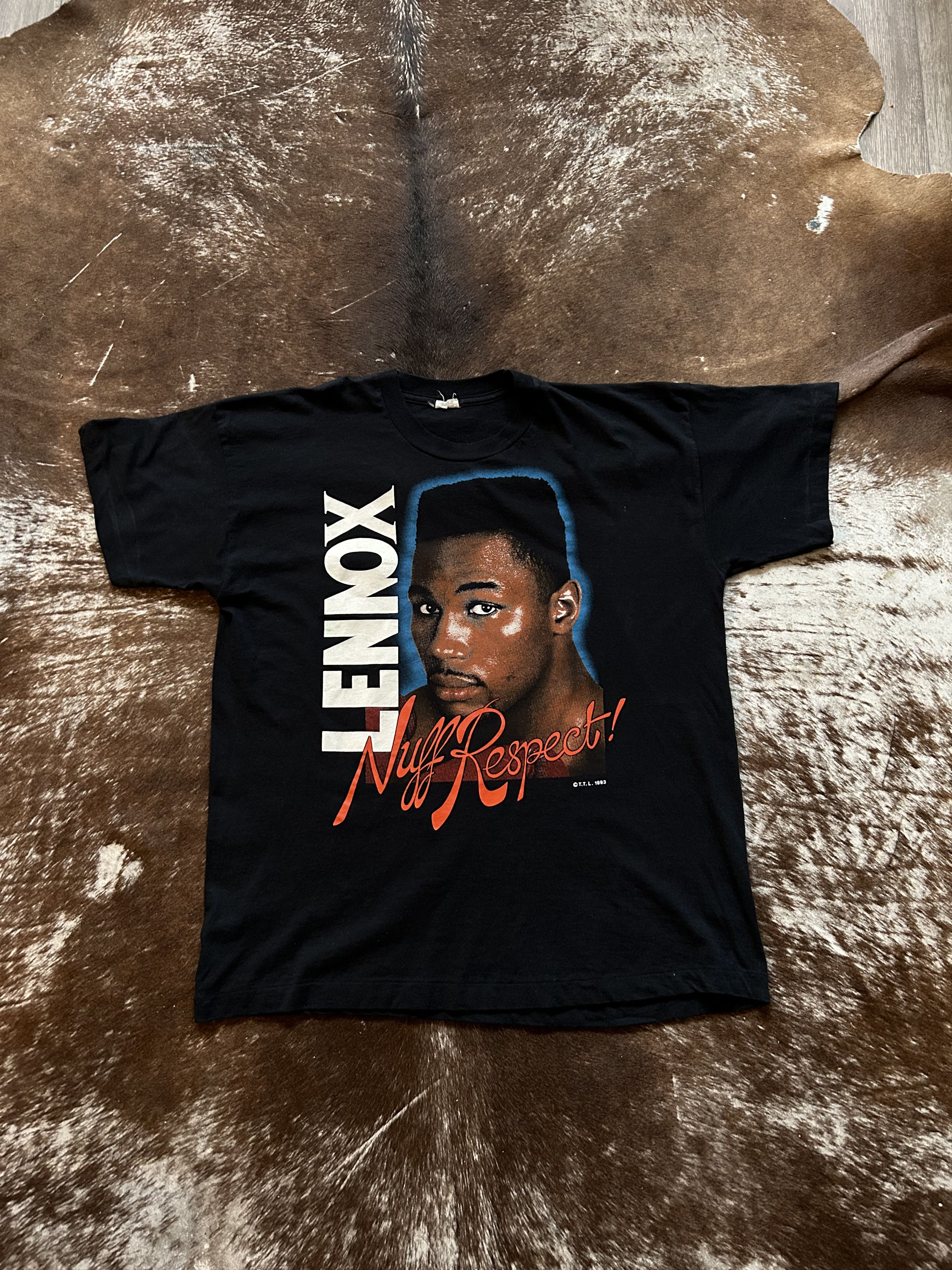 Vintage 1993 single stitch Lennox Lewis Nuff Respect t shirt