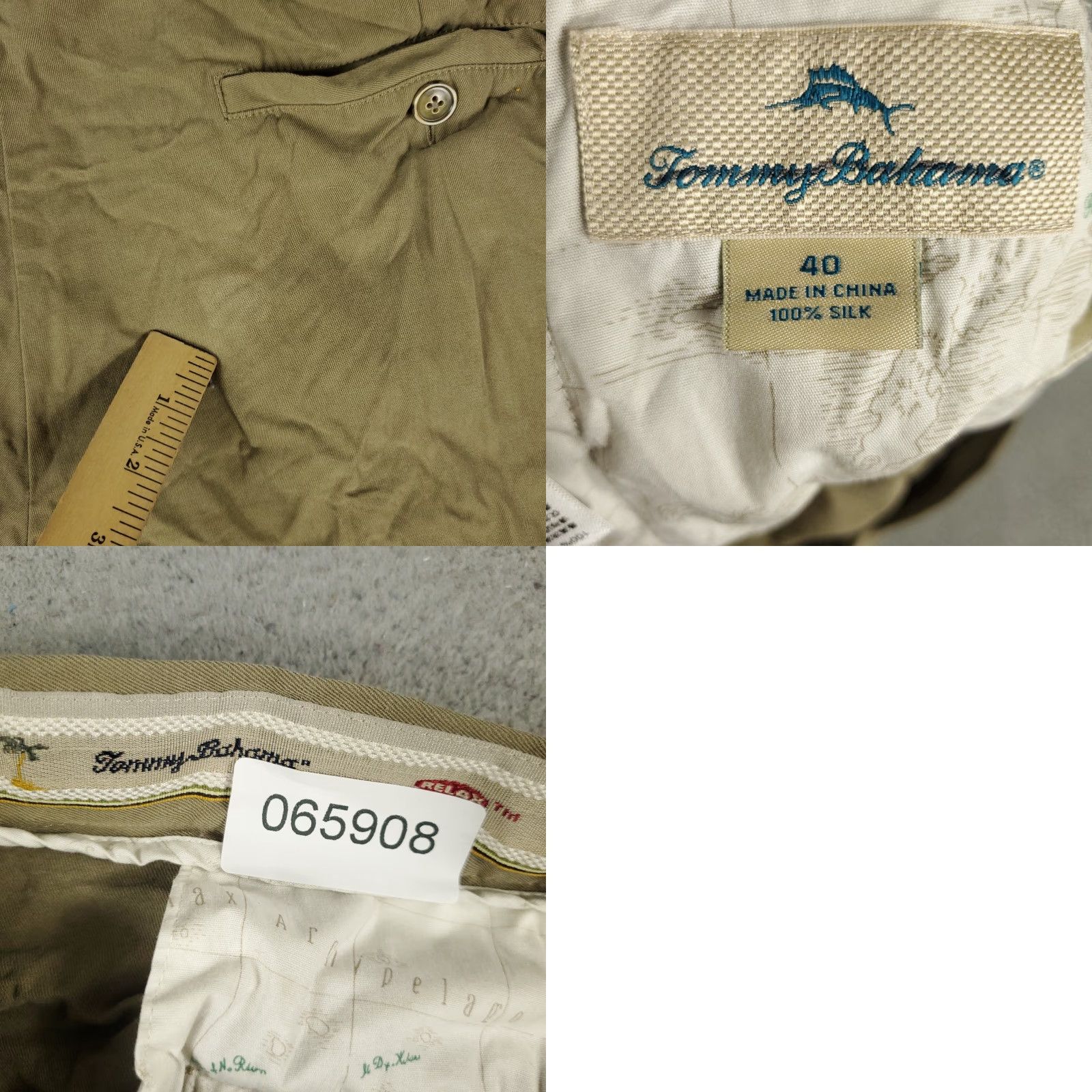 Tommy Bahama Tommy Bahama Shorts Mens Size 40 Beige Silk Pleated Slash Pockets Chino Size US 40 / EU 56 - 8 Thumbnail