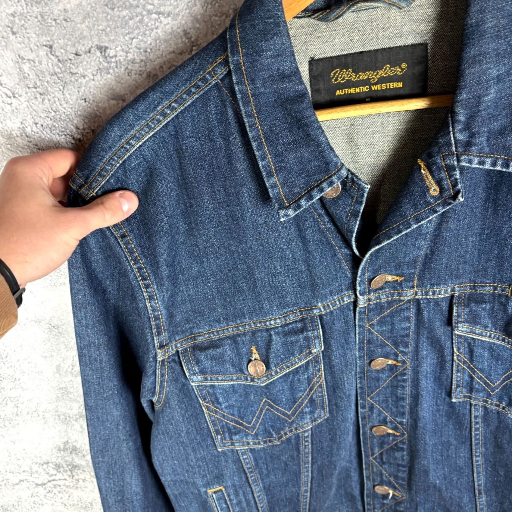 Wrangler Wrangler Denim Jacket Men Blue Cotton Size M Size US M / EU 48-50 / 2 - 3 Thumbnail