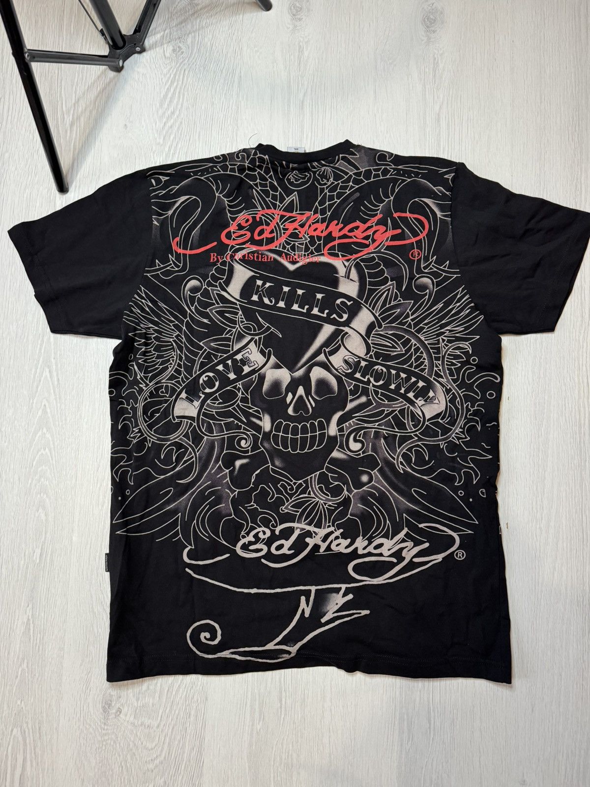Ed Hardy Vintage Ed Hardy bulldog big logo y2k tee 90’s Size US L / EU 52-54 / 3 - 4 Thumbnail