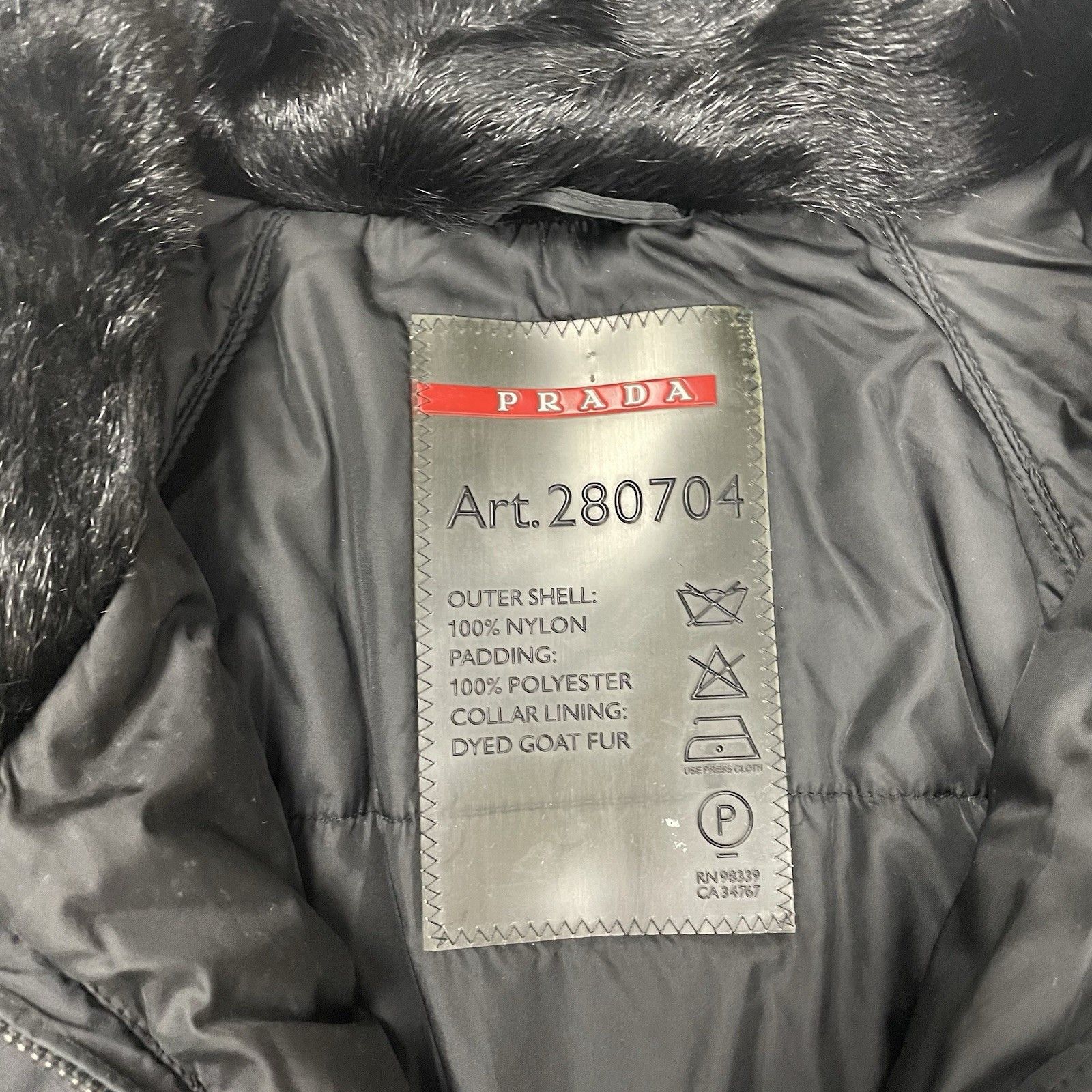 Prada Prada Goretex Jacket Fur Trim Belted Coat Black Goat Fur Size L / US 10 / IT 46 - 9 Thumbnail