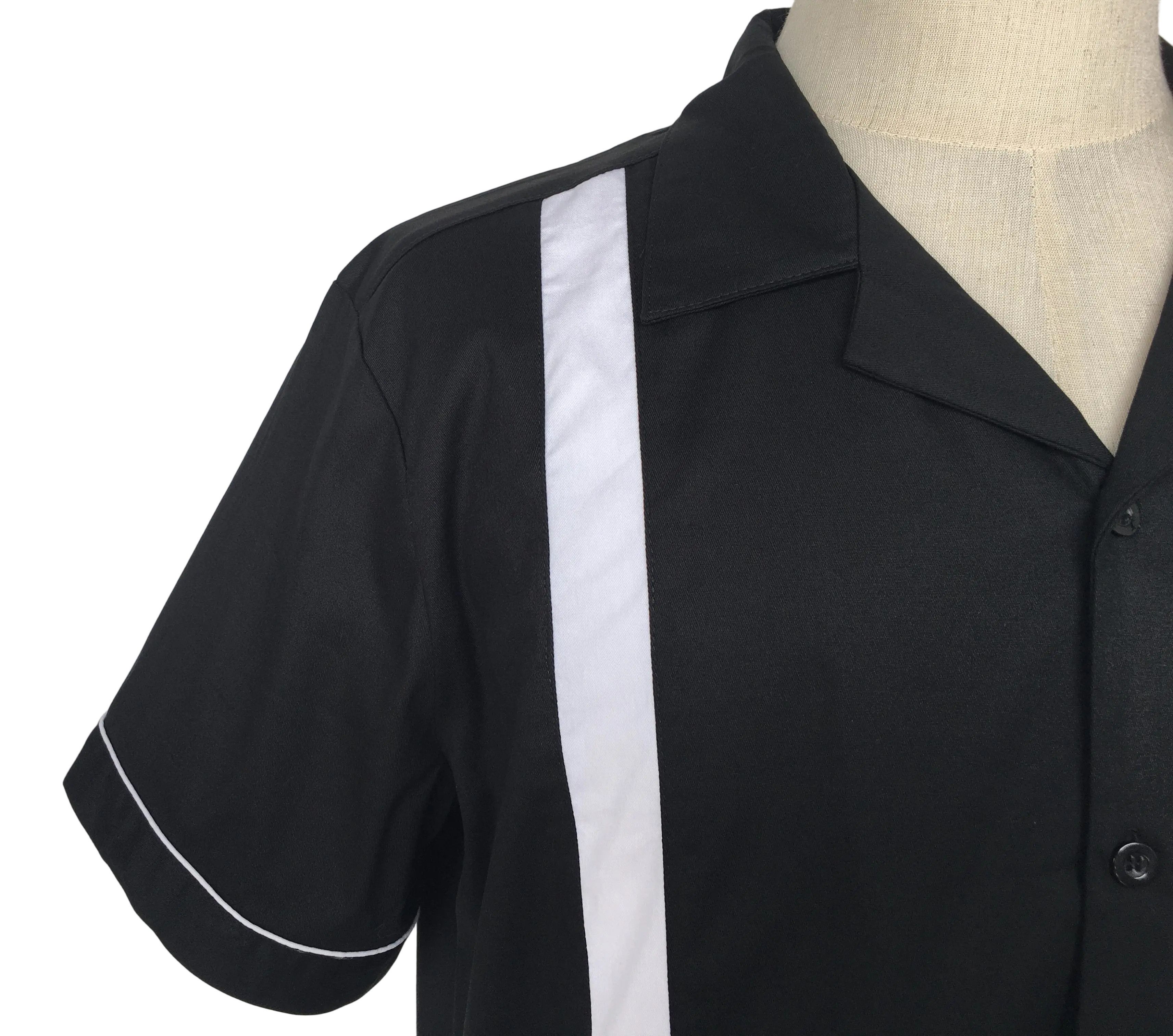 Other Black Retro Bowling Shirts Embroidery Cotton Men Shirt Size US S / EU 44-46 / 1 - 5 Thumbnail