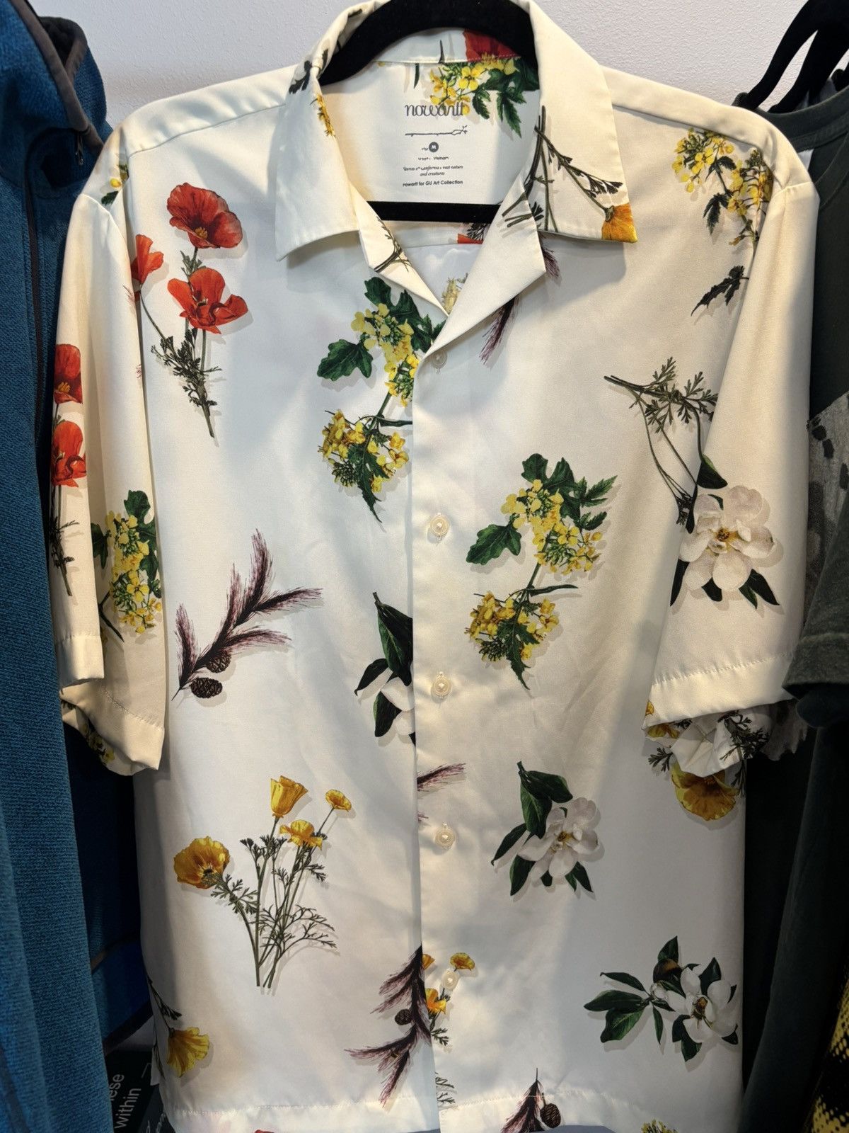 Japanese Brand Nowartt Japanese Brand Flower Motif Button Up 💐 Size US M / EU 48-50 / 2 - 3 Thumbnail