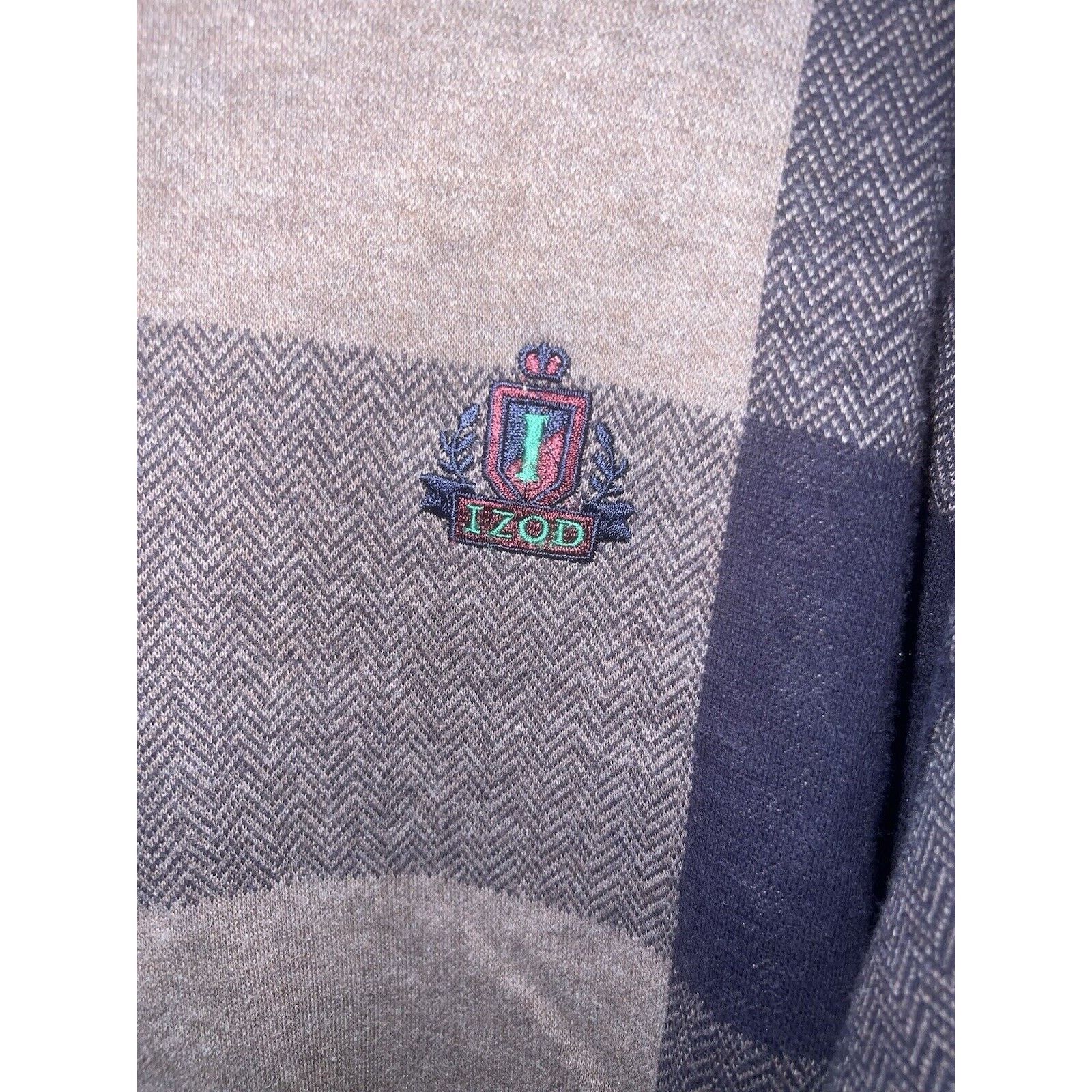 Izod Izod Sweater Polo Shirt Mens Large Beige Pullover Plaid Navy Size US L / EU 52-54 / 3 - 2 Thumbnail