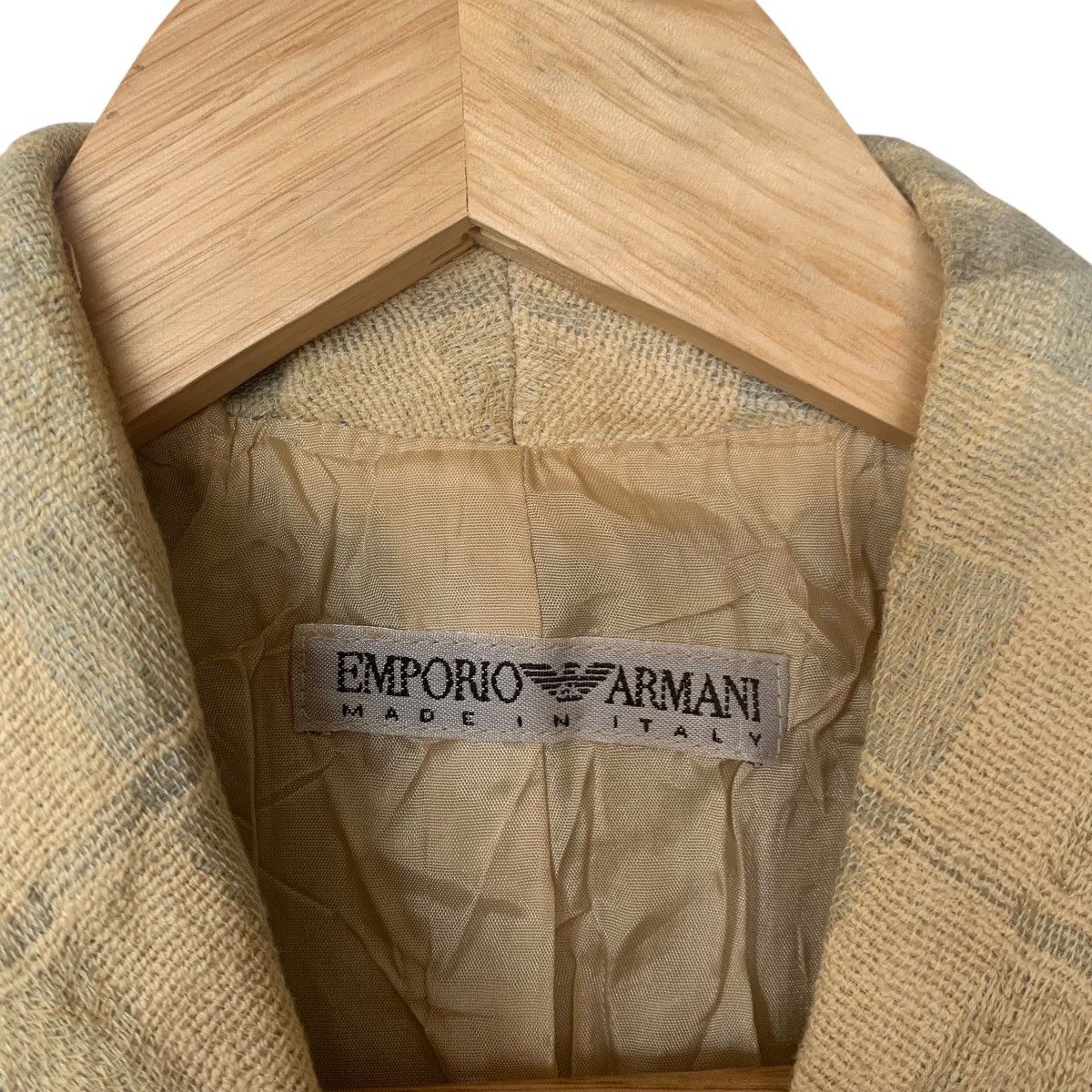 Emporio Armani EMPORIO ARMANI Made In ITALY Checkered Plaids Wool Blazer Size 36R - 3 Thumbnail