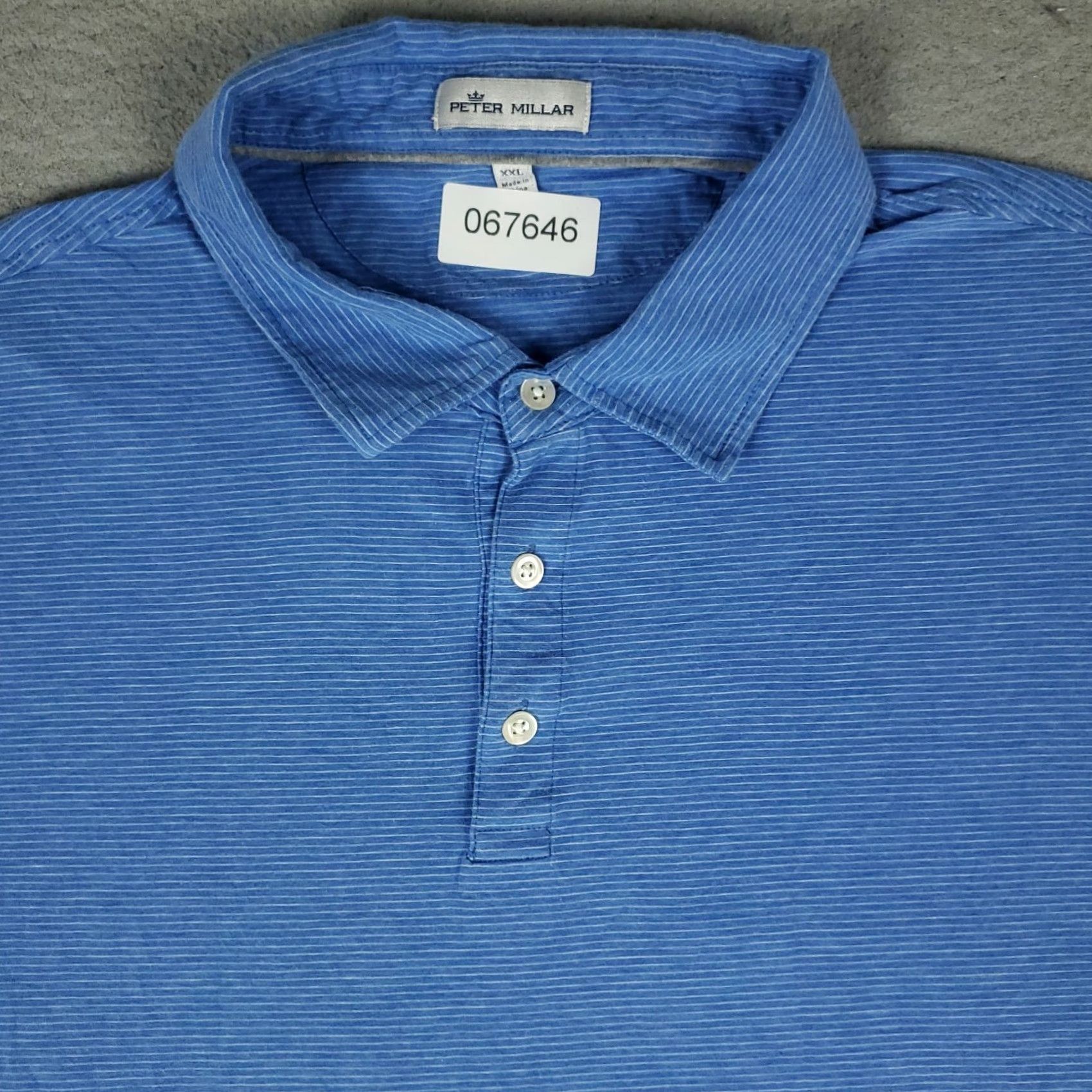Peter Millar Peter Millar Polo Shirt Mens 2XL Blue Striped Cotton Short Sleeve Polo Shirt Polo Mens 2XL Blue Striped Cotton Short Sleeve Size US XXL / EU 58 / 5 - 2 Thumbnail