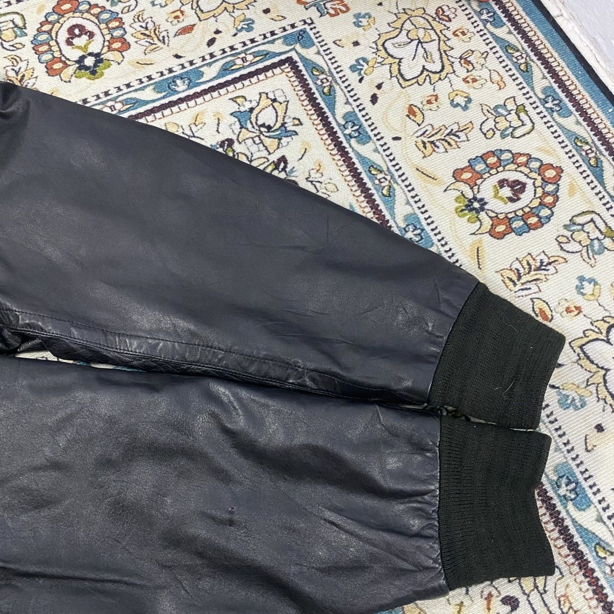 JUN MEN × Japanese Brand × Jun Takahashi 1990s-Jun Men Bombers Varsity Leather Sleeve Jacket Size US M / EU 48-50 / 2 - 8 Thumbnail