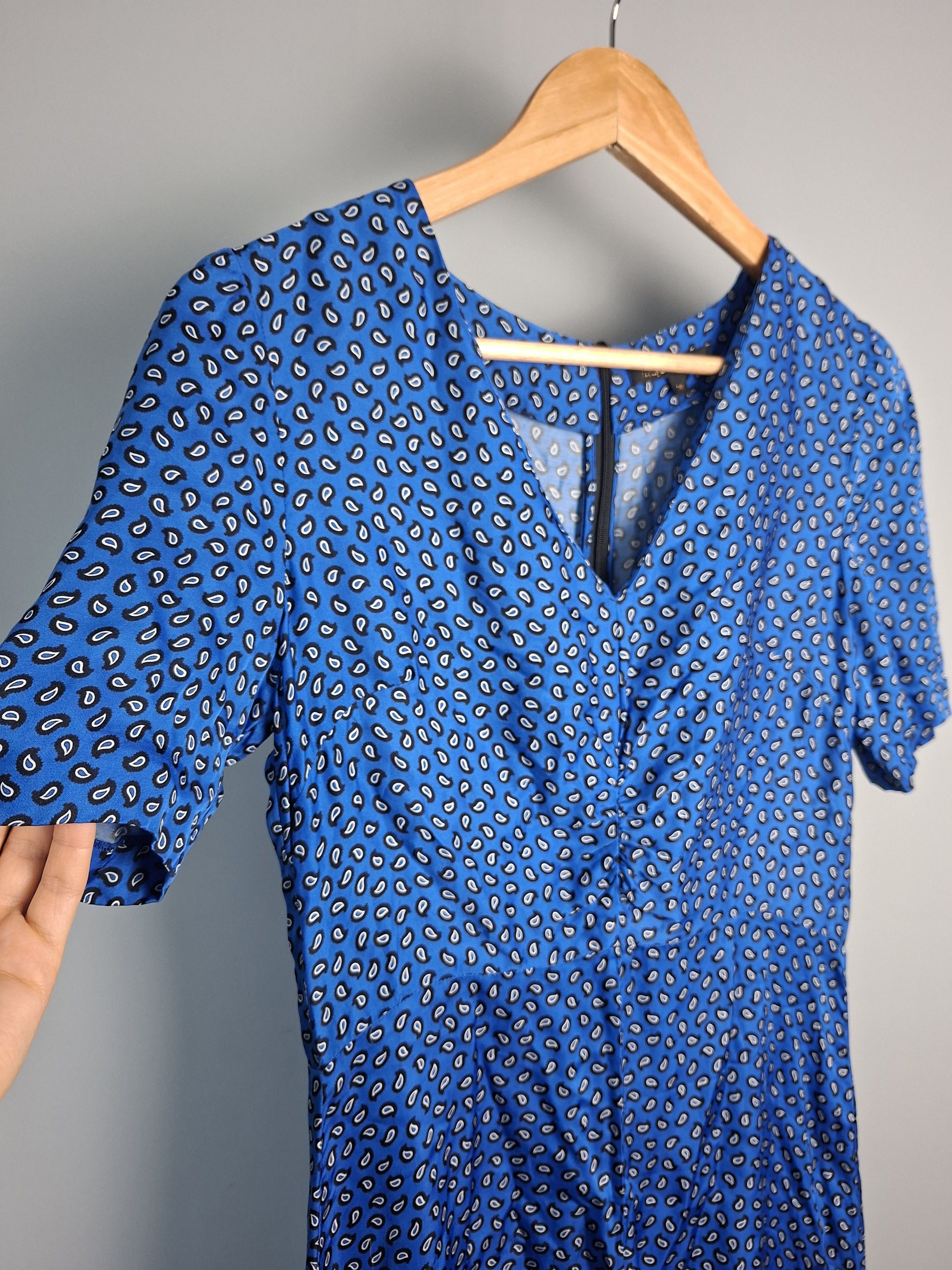 Maje Maje Blue Paisley Print Romper - French Chic Summer Playsuit Size S / US 4 / IT 40 - 3 Thumbnail