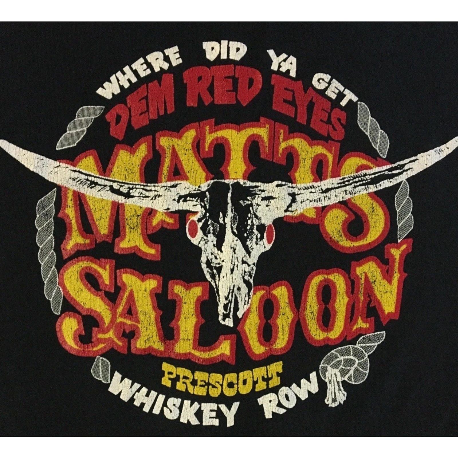 Vintage VINTAGE Matts Saloon Red Eyes Faded Distress Shirt S Beer Bar Funny Grunge Biker 90s Size US S / EU 44-46 / 1 - 3 Thumbnail