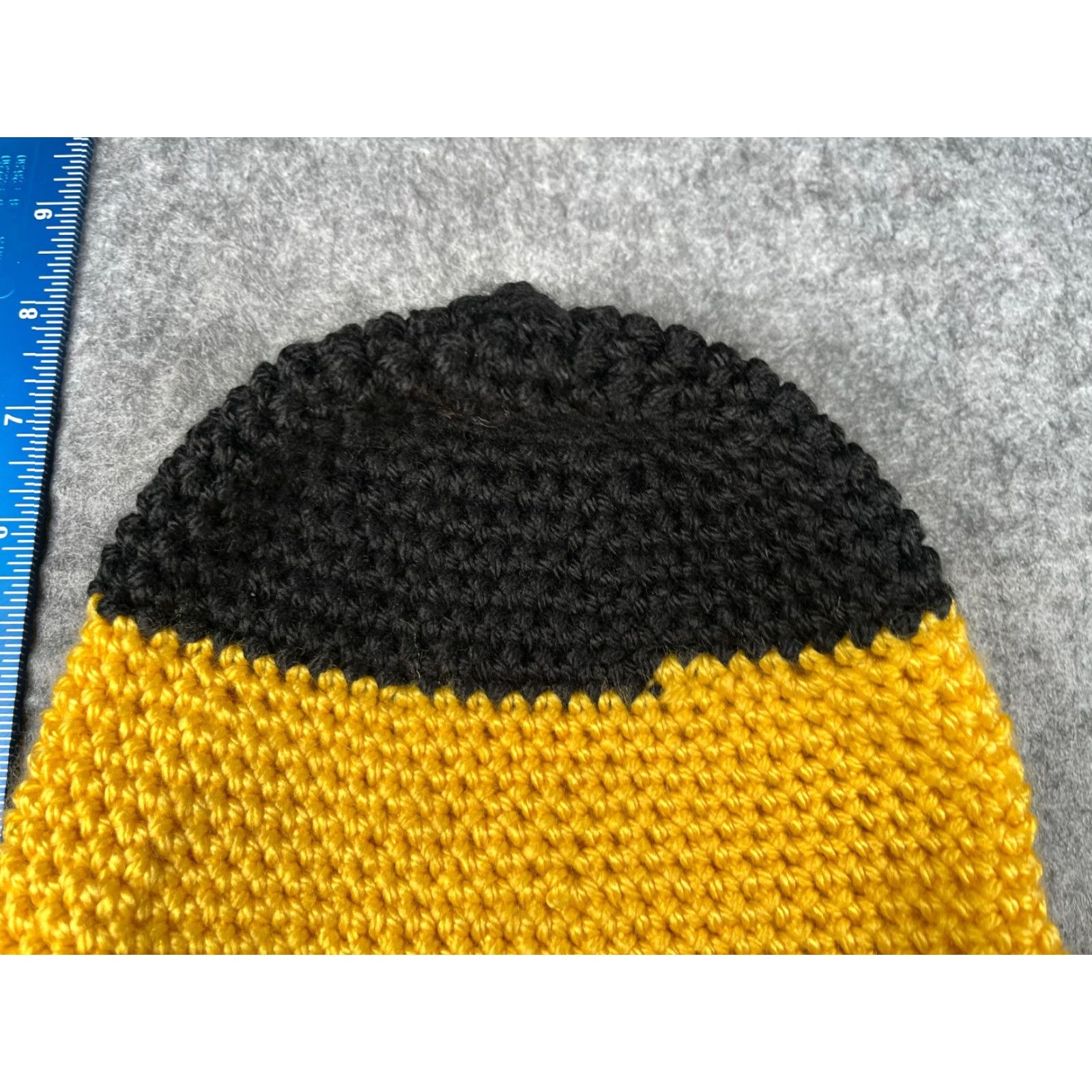 Vintage Knots Of Love Beanie Hats Unisex Adults One Size Black Yellow White Stripe Knit Acrylic NEW Size ONE SIZE - 3 Thumbnail
