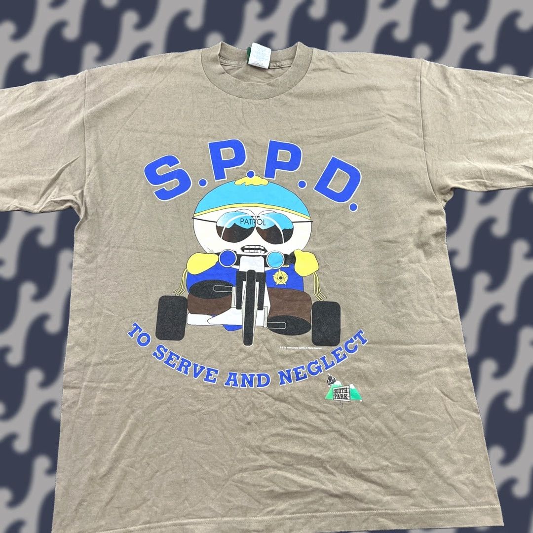 Vintage VINTAGE South Park SPPD Cartman Serve And Neglect Shirt XL Beige Mens T-Shirt Size US XL / EU 56 / 4 - 1 Thumbnail