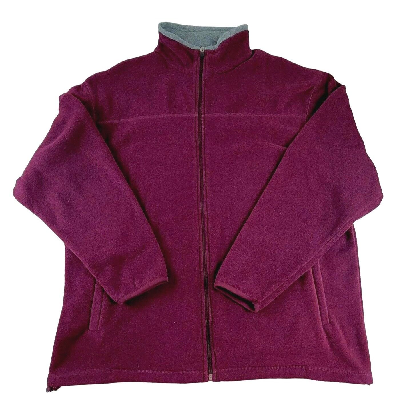 Ivy Crew Ivy Crew Mens Fleece Jacket Full- Zip Hooded Burgundy Gray S Size US L / EU 52-54 / 3 - 1 Thumbnail