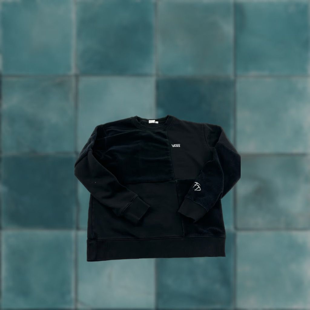 Vans VANS Sweatshirt Men Small Black Corduroy Fleece Lined Long Sleeve Crew Neck Fall Winter Outdoor Streetwear Size US S / EU 44-46 / 1 - 1 Thumbnail