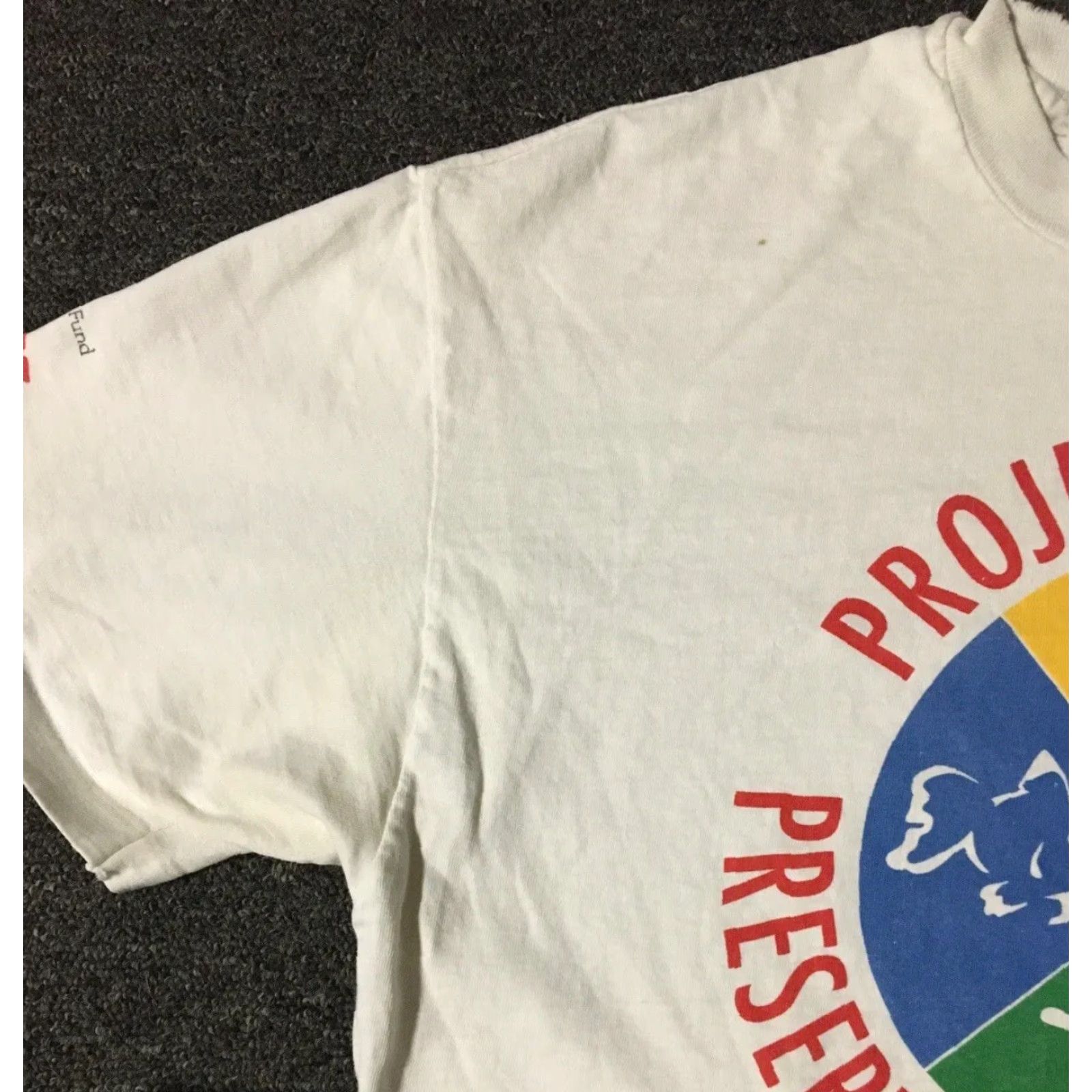 Vintage VINTAGE 90s Project For The Preservation Of Animals T-Shirt M White Distressed Grunge Hip Hop Pet Mascots Mens Size US M / EU 48-50 / 2 - 7 Thumbnail