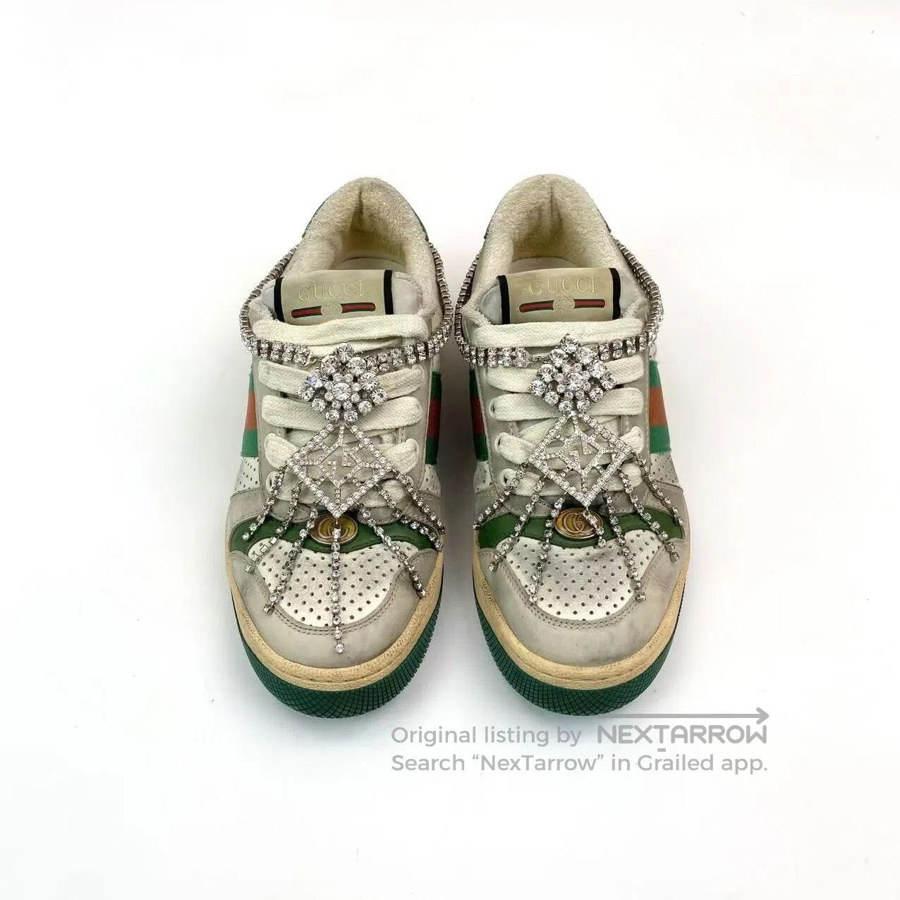 Gucci Guicci Rhinestone pendant classic dirty shoes| Size US 4.5 / IT 34.5 - 2 Thumbnail