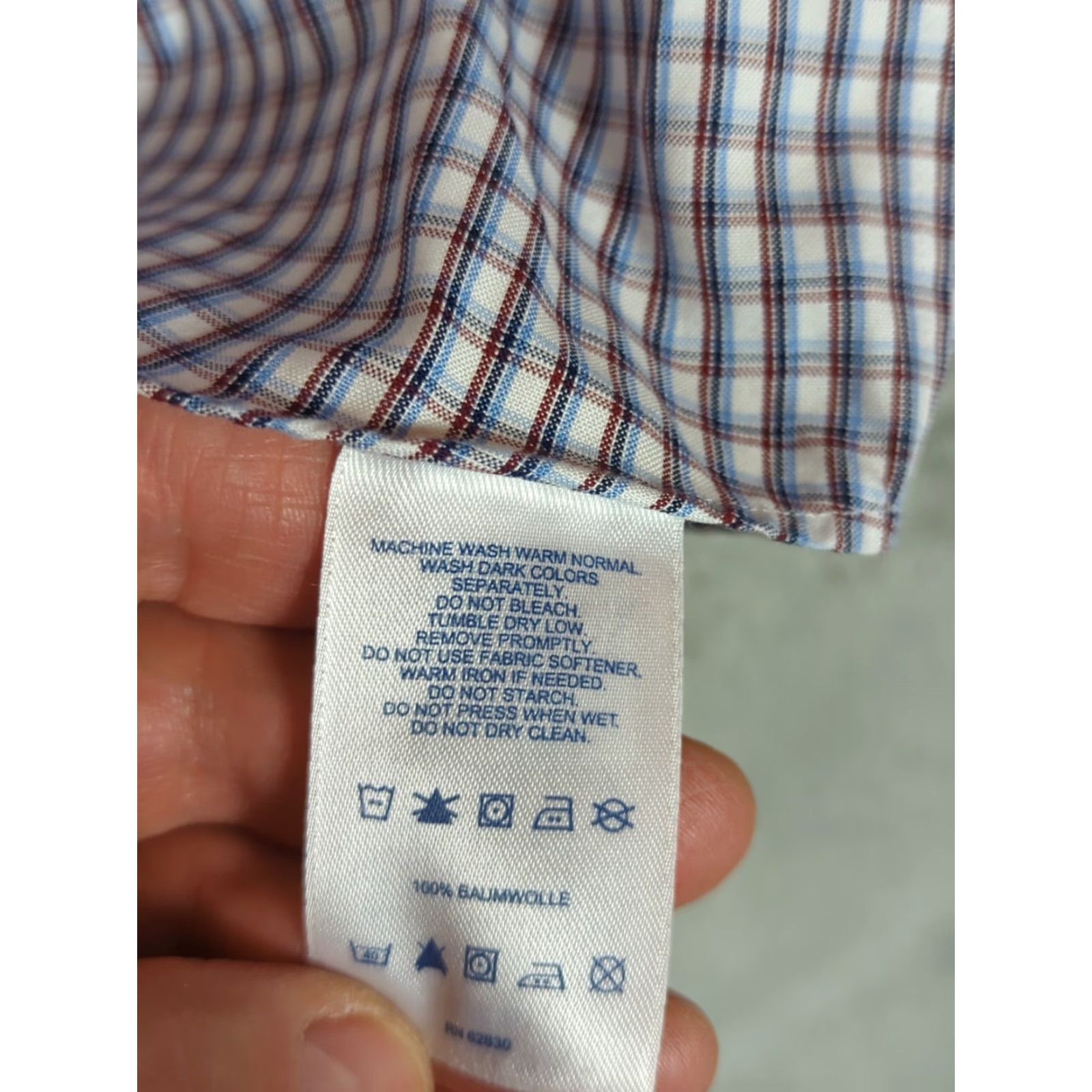 Lands' End Lands' End Dress Shirt Mens L Multicolor Check Non-Iron Oxford 100% Cotton Long Sleeve Button Barrel Cuff Regular Size US L / EU 52-54 / 3 - 4 Thumbnail