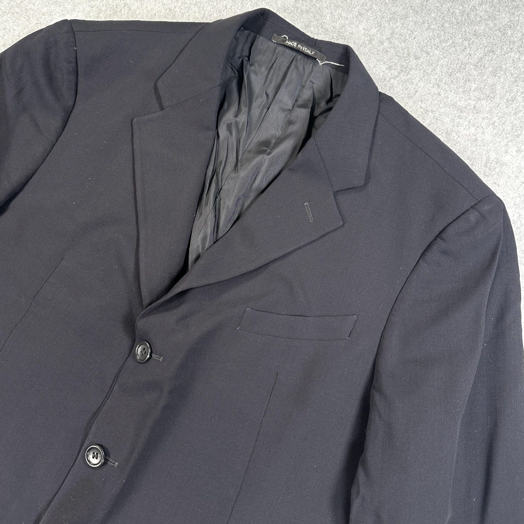 Armani Armani Collezioni Blazer Sport Coat Mens 43 Black Suit Jacket 3 Button Italy Size 46R - 2 Thumbnail