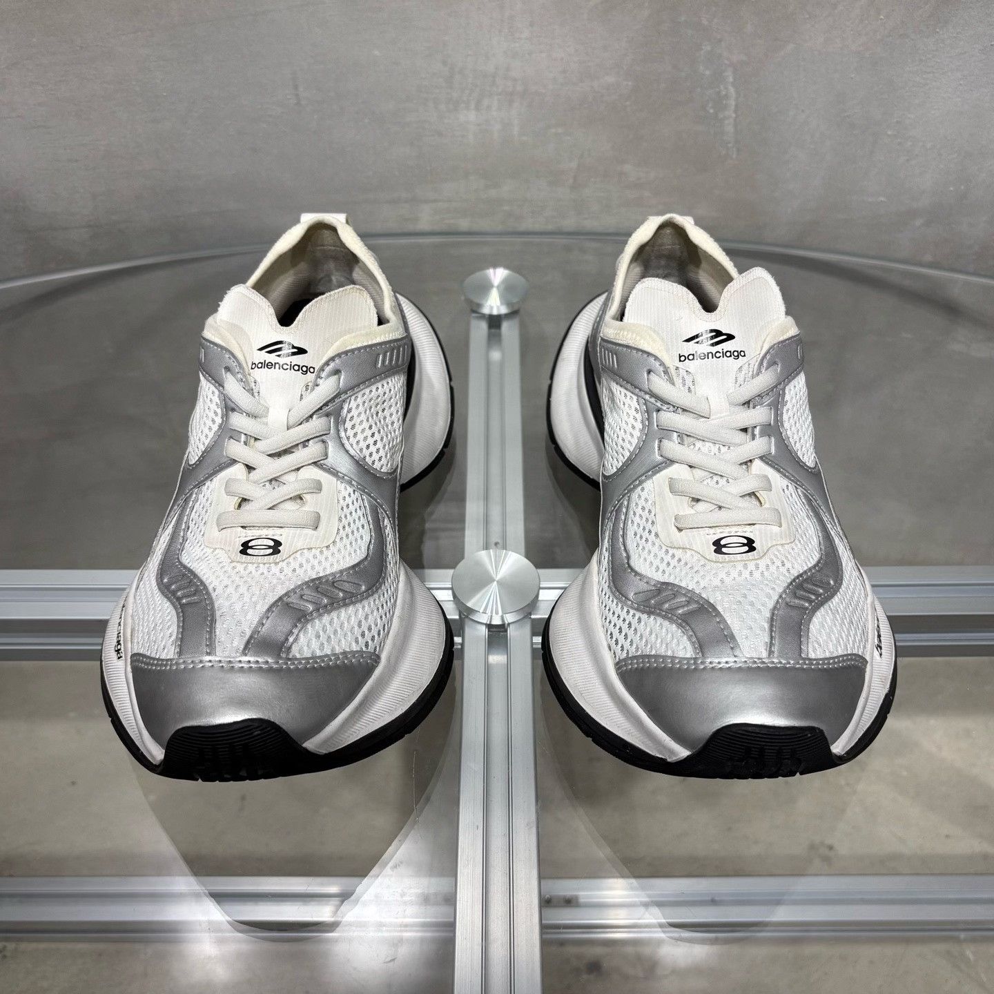 Balenciaga Balenciaga Circuit Dad Shoes, Silver White Size US 7.5 / IT 37.5 - 2 Thumbnail