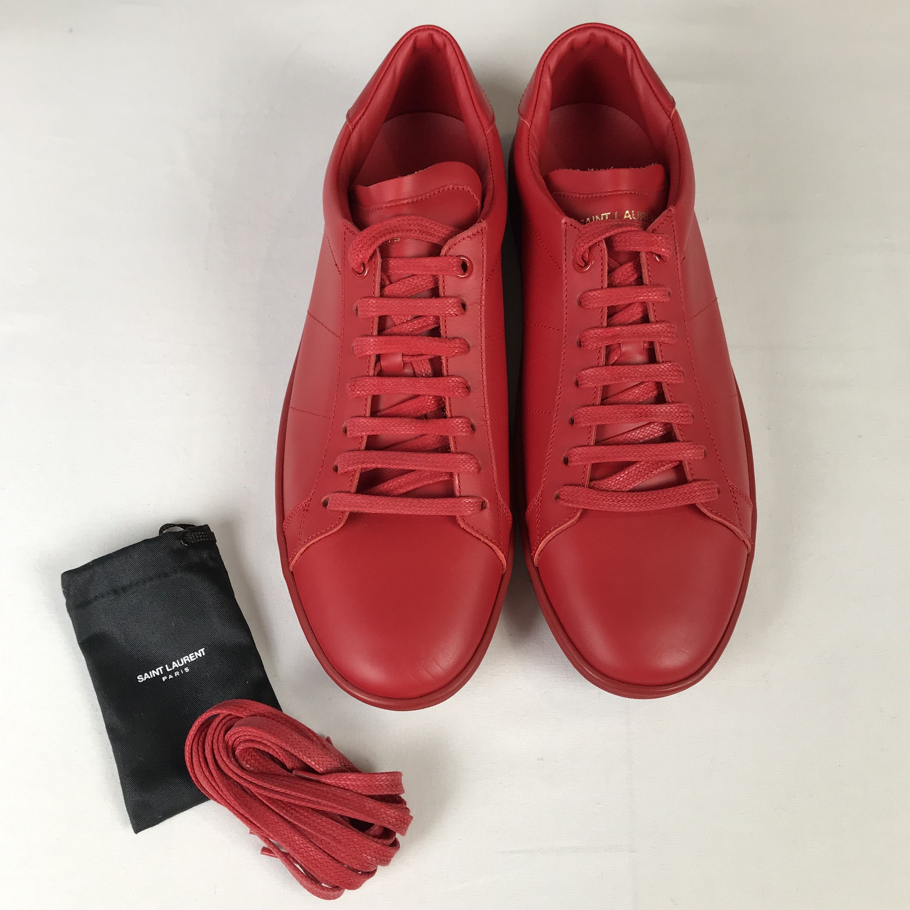 Saint Laurent Paris Saint Laurent Red Low Top Sneaker Size US 10 / EU 43 - 1 Thumbnail