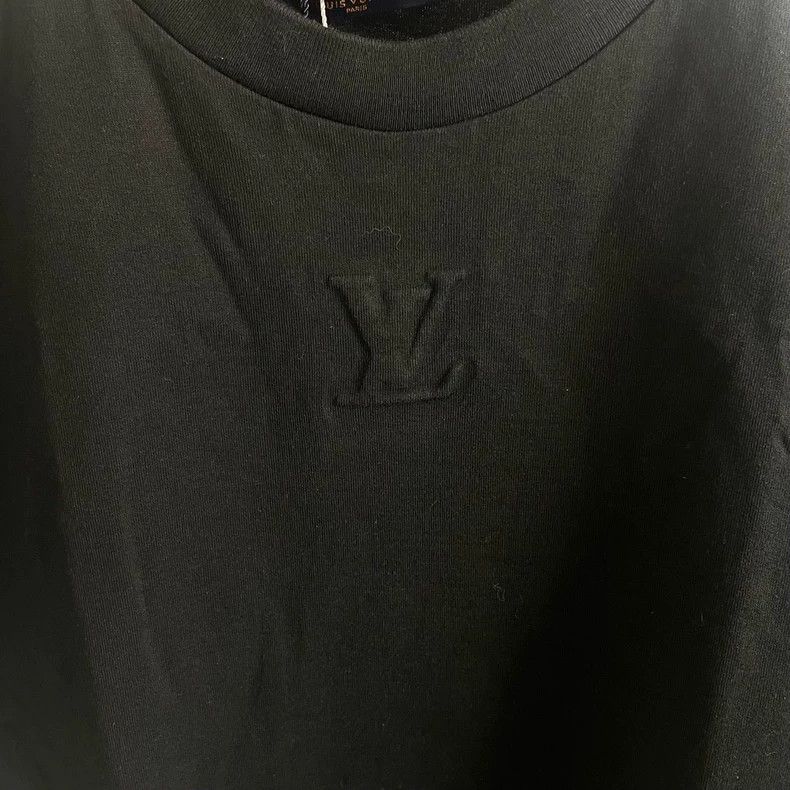 Louis Vuitton Black Embossed Short Sleeve T-shirt