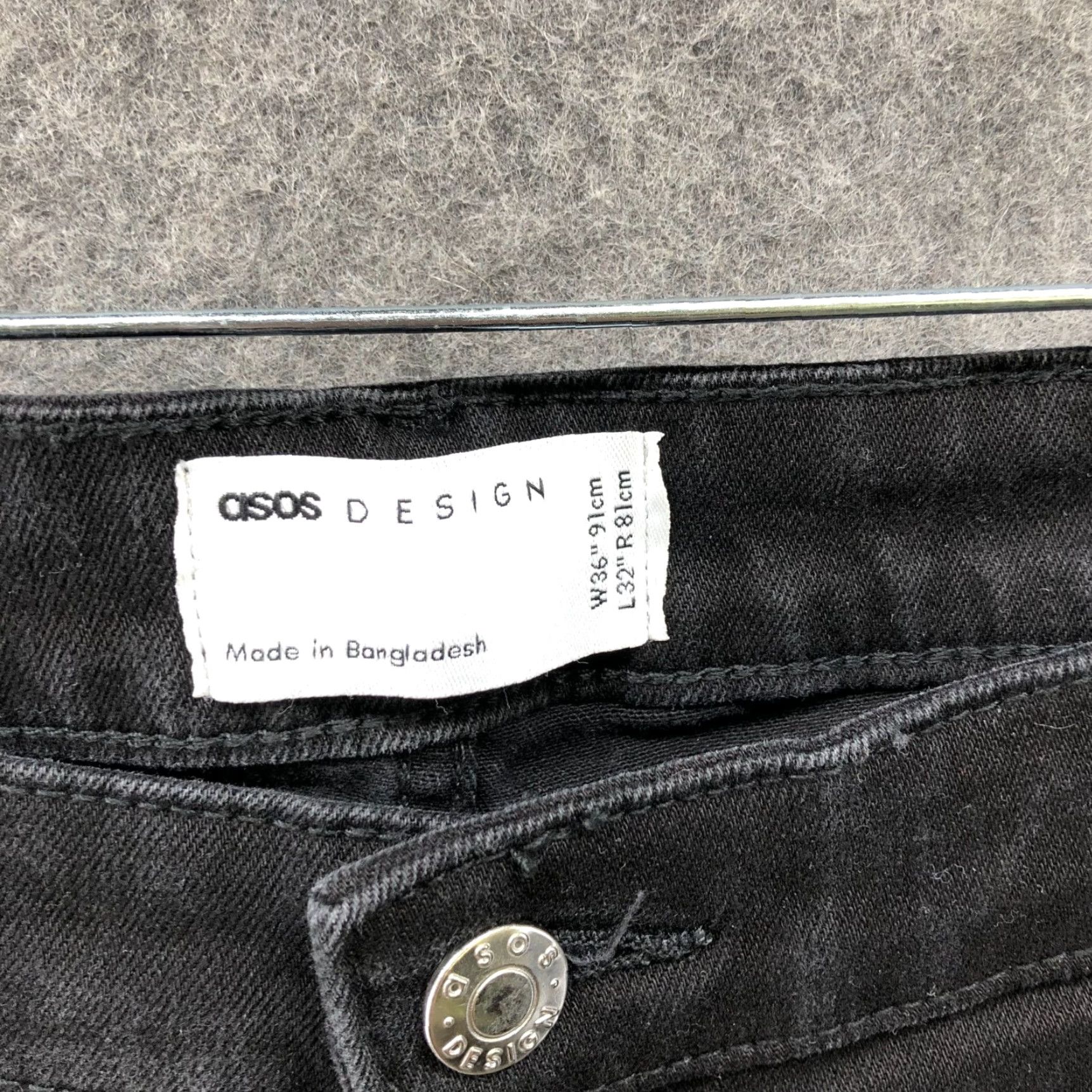 Asos VINTAGE ASOS Women's Flared Jeans 36x32 Dark Wash Cotton Stretch High Rise Spring Fall Winter Size 25" / US 0 / IT 36 - 6 Thumbnail