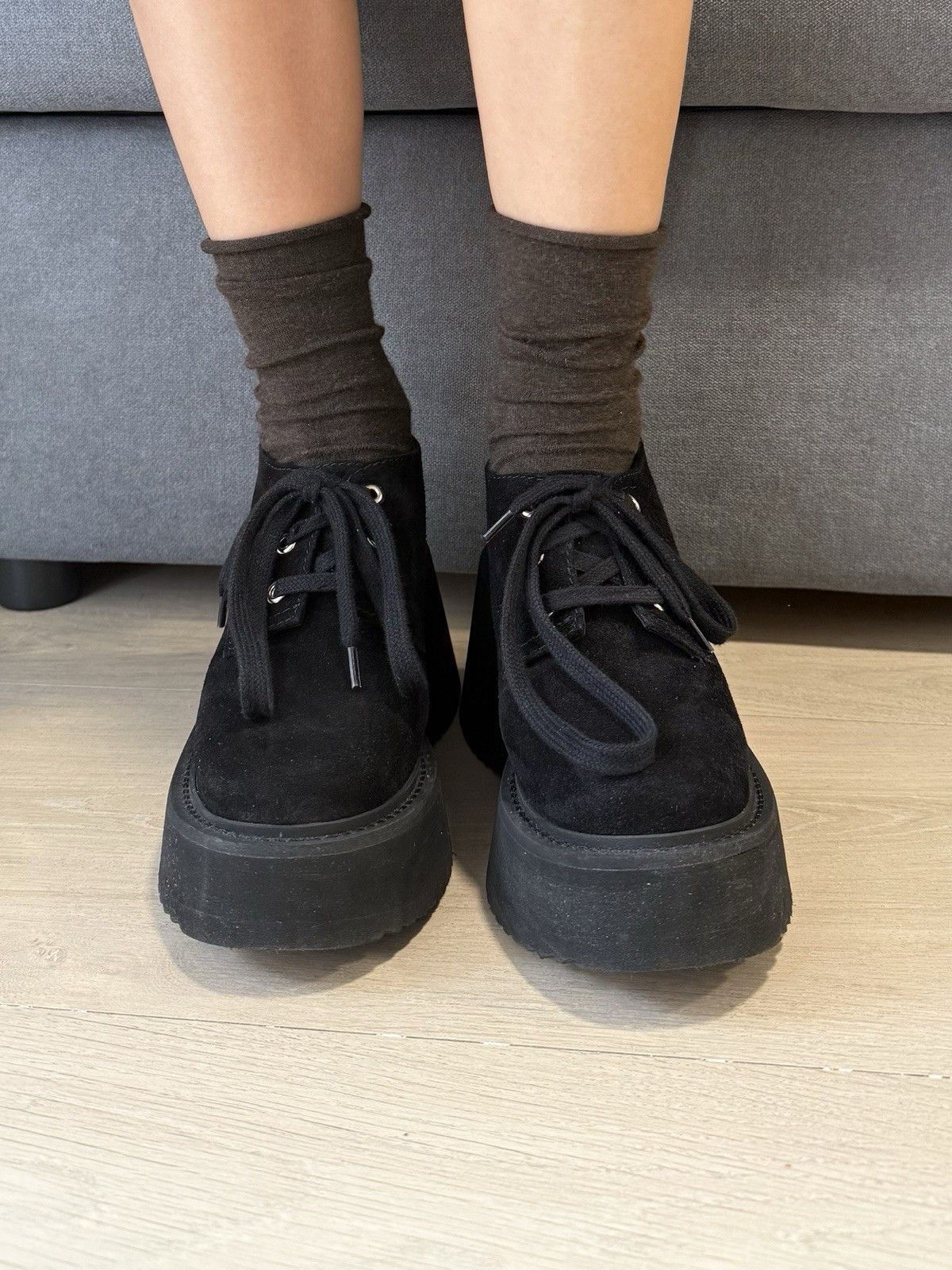 Nicole Saldana Nicole Saldana Womens suede Demi platform shoes rave y2k Size US 7 / IT 37 - 4 Thumbnail