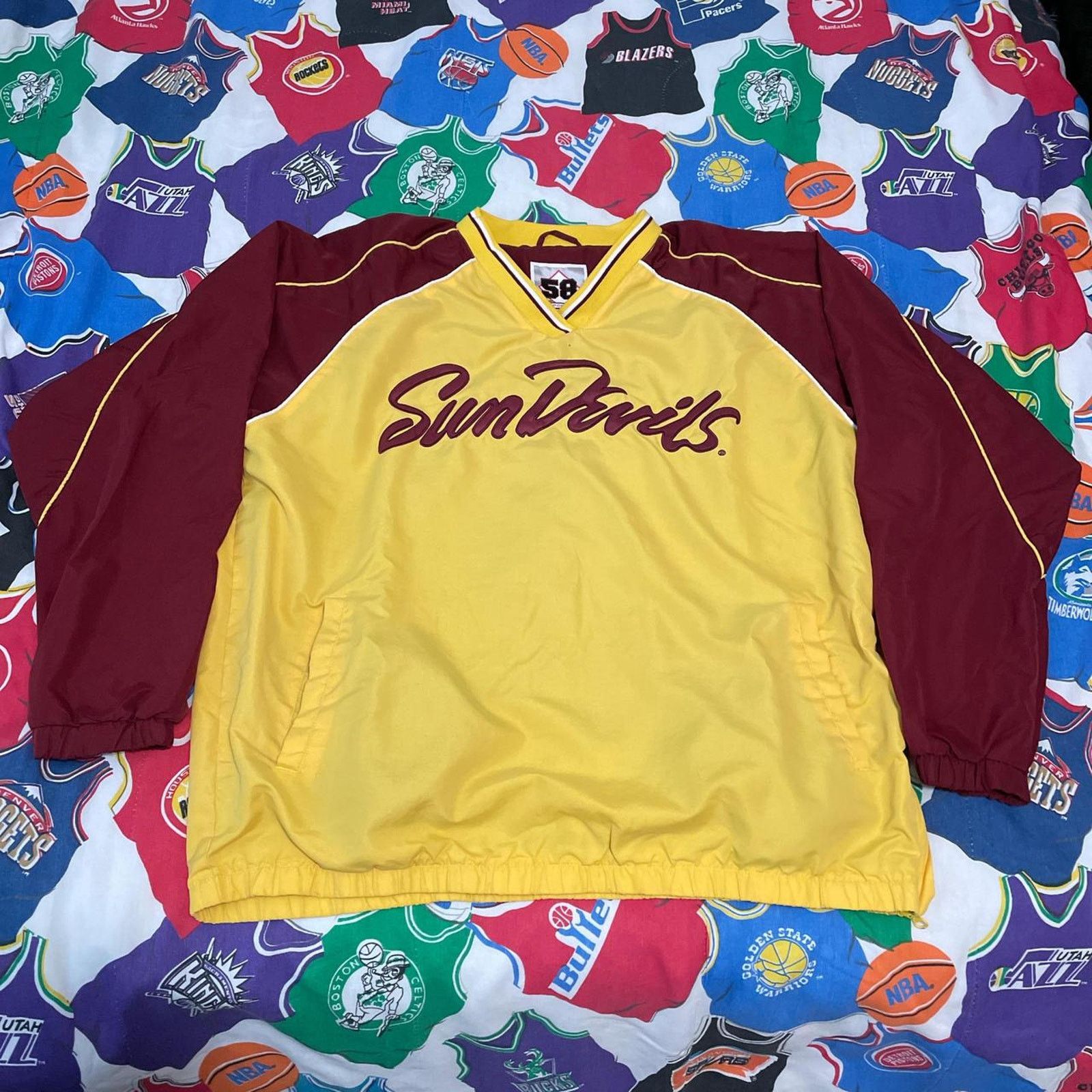 NCAA × Vintage Y2K NCAA Arizona State Sun Devils Basketball Windbreaker Size US XL / EU 56 / 4 - 1 Thumbnail