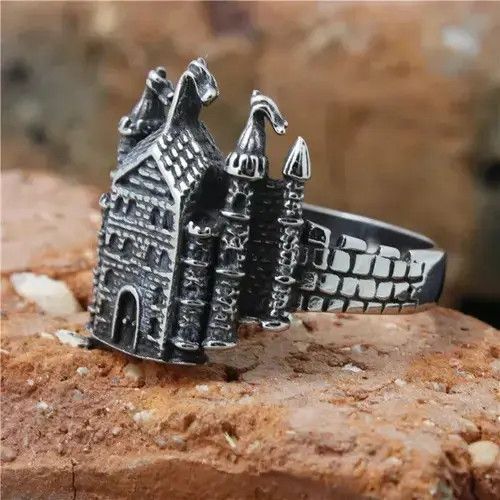 VIBE Castle Ring Gothic Jewelry King House Architect Dark Ages Size ONE SIZE - 3 Thumbnail