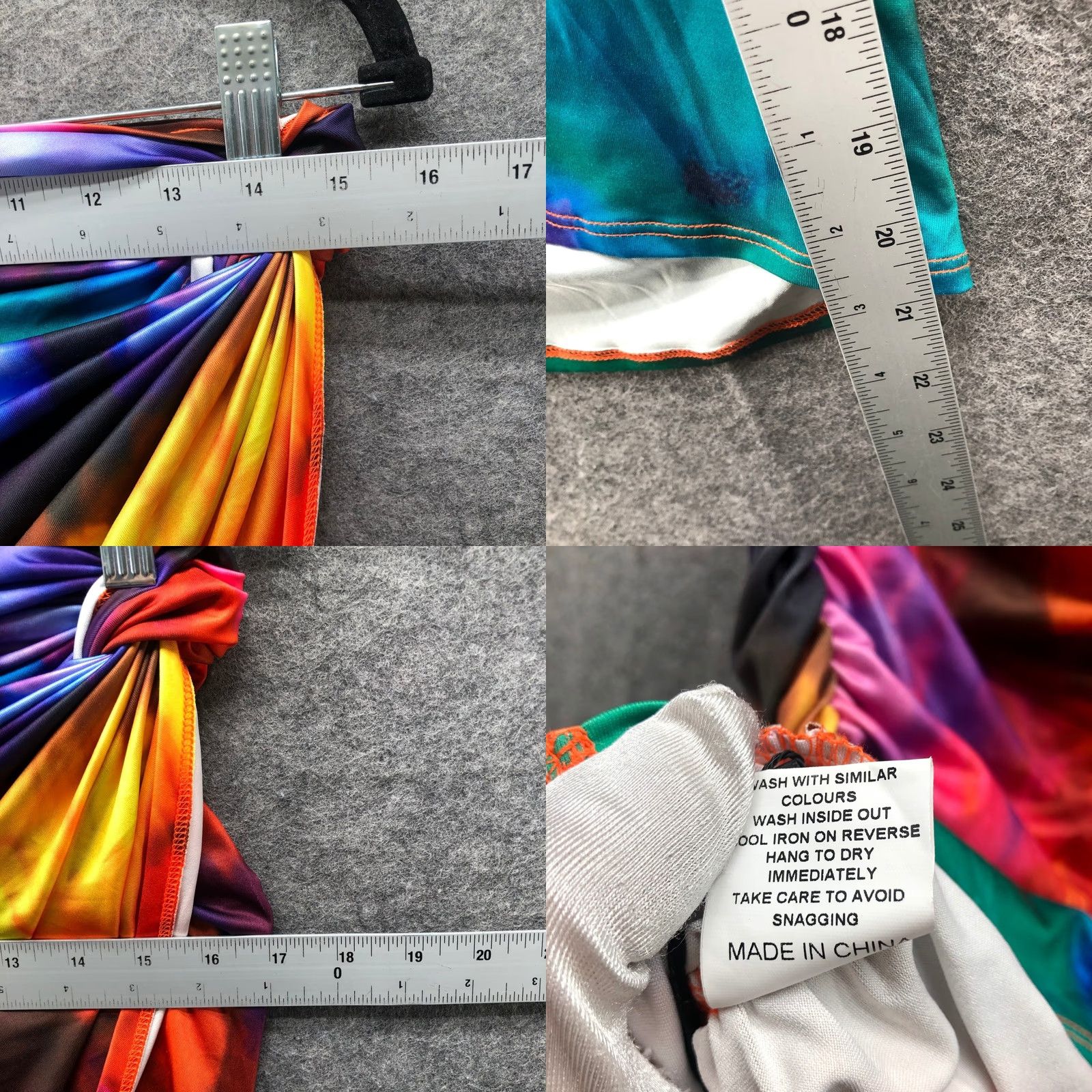 Rainbow NWT MICAS Ruched Wrap Rainbow Mini Skirt Womens M Tie Dye Bodycon Pull On Skirt Size 32" / US 10 / IT 46 - 8 Thumbnail