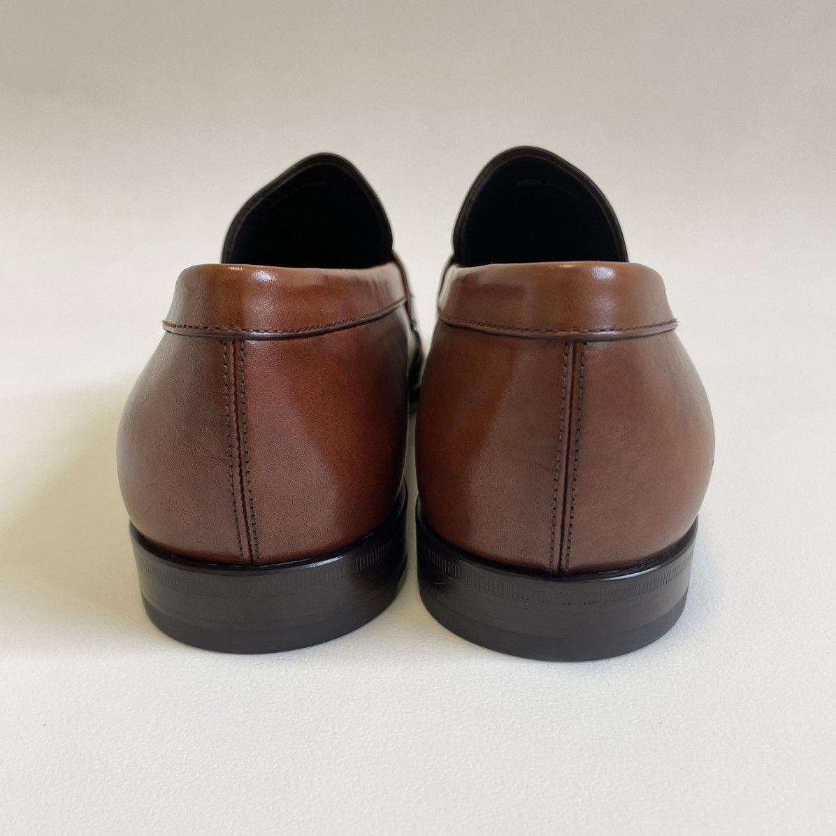 Prada Mid 2000s Brown Burnished Leather Loafers Size US 11.5 / EU 44-45 - 17 Thumbnail