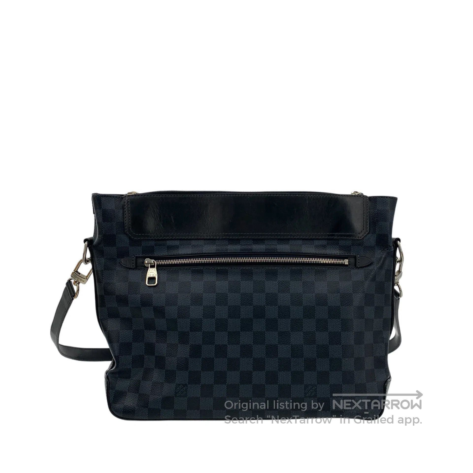 Louis Vuitton Louis Vuitton Dark blue checkered document bag single shou Size ONE SIZE - 4 Thumbnail